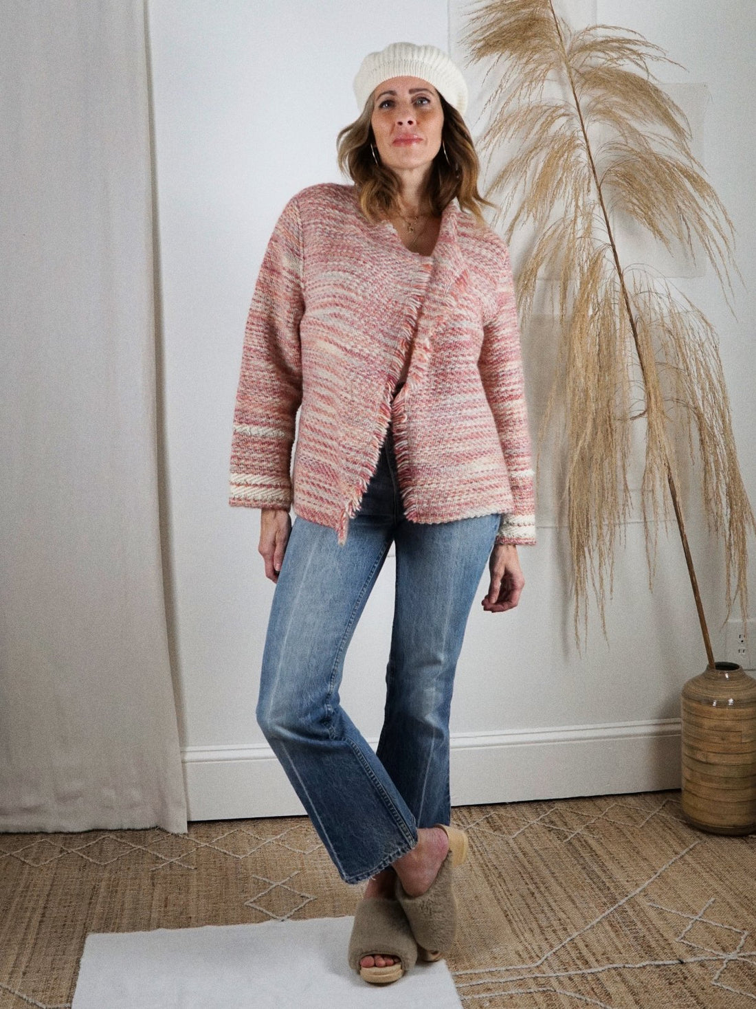 Vintage Handloomed Pink Wool Jacket-closiTherapi | vinTage