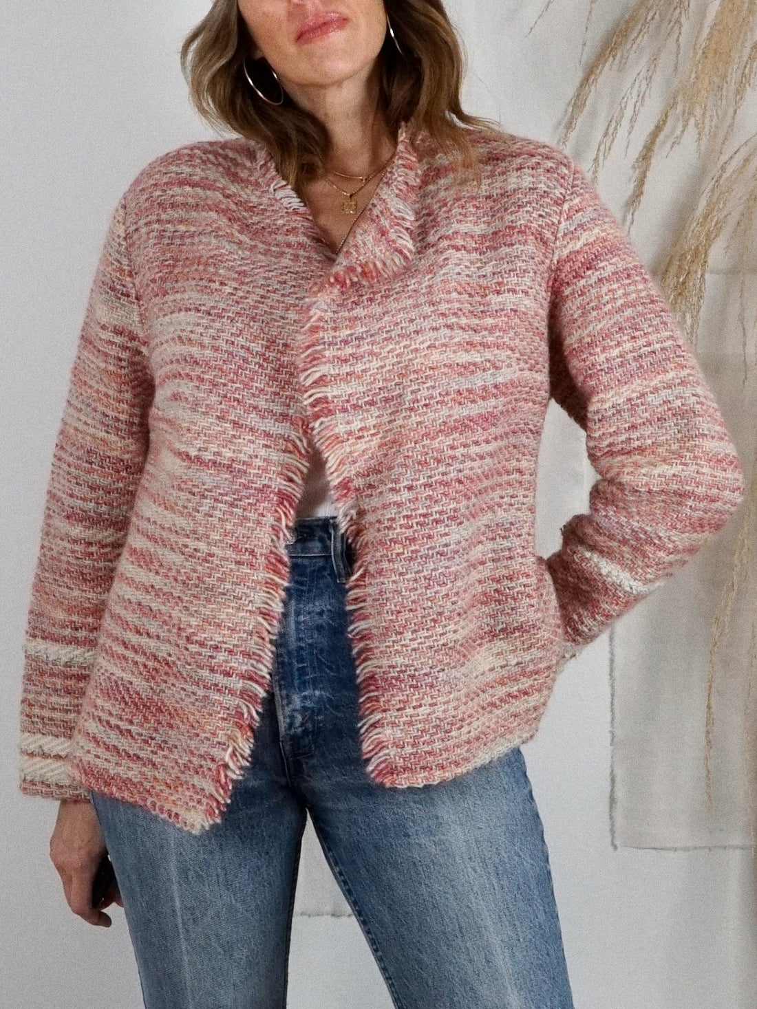 Vintage Handloomed Pink Wool Jacket-closiTherapi | vinTage