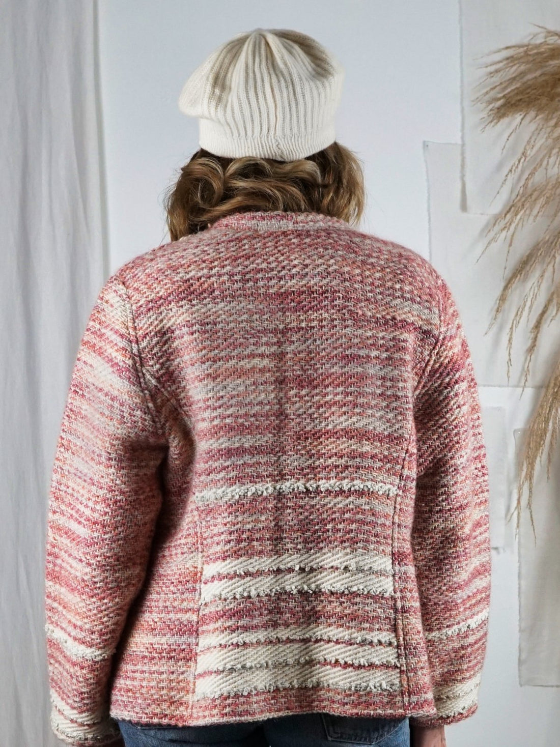 Vintage Handloomed Pink Wool Jacket-closiTherapi | vinTage