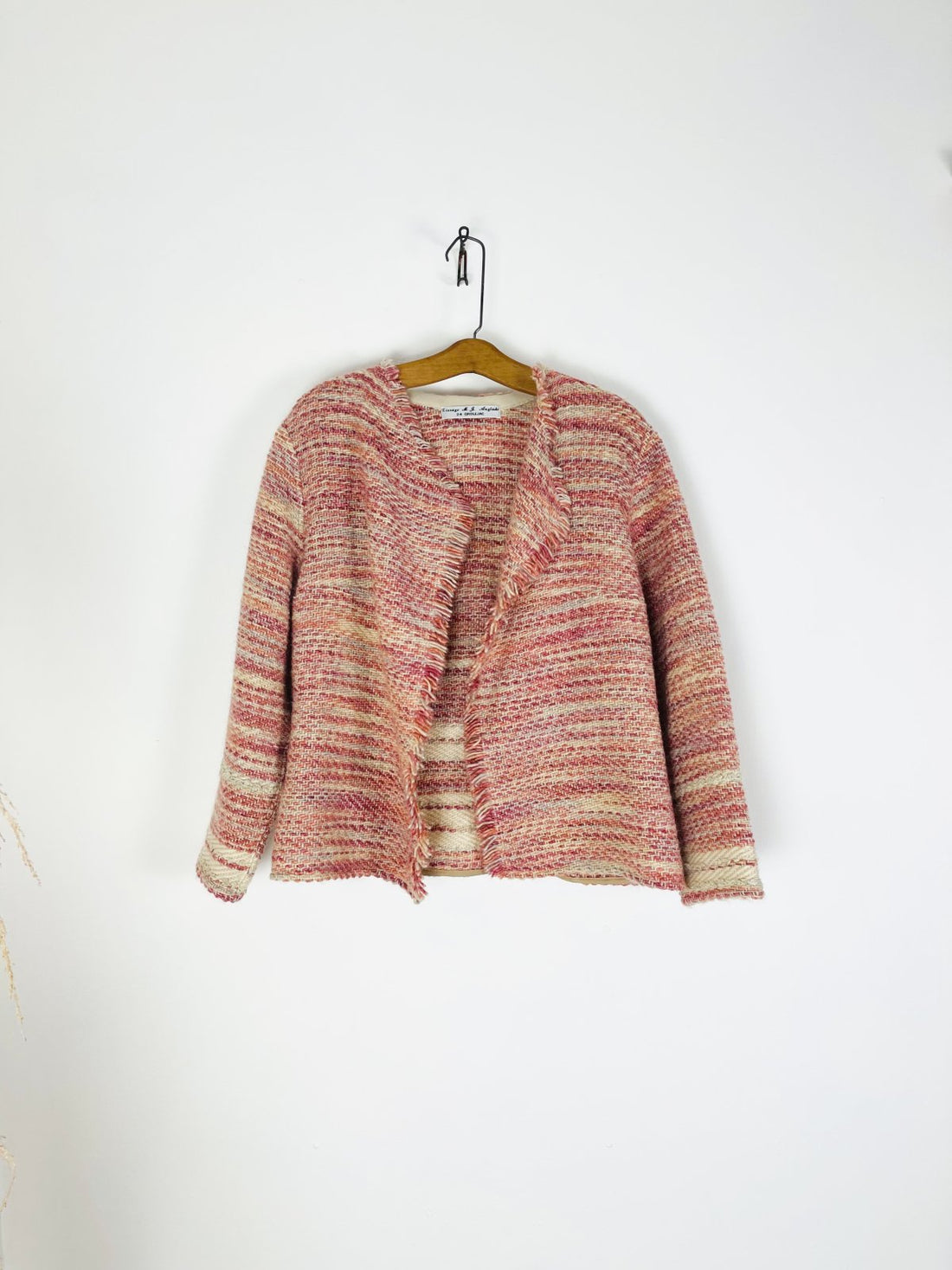Vintage Handloomed Pink Wool Jacket-closiTherapi | vinTage