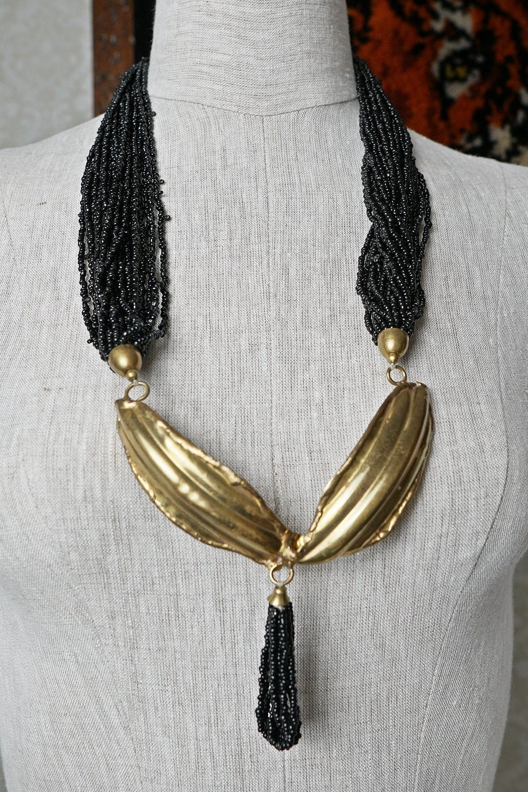 Vintage Handmade Brass Statement Necklace-closiTherapi | vinTage
