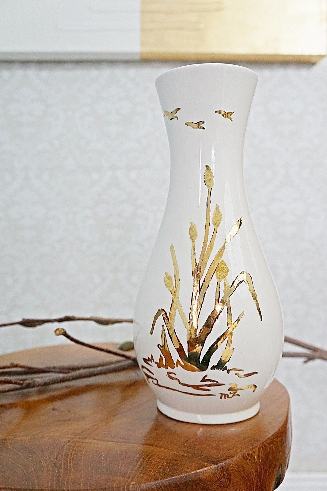 Vintage Handmade Painted Ceramic Vase-closiTherapi | vinTage
