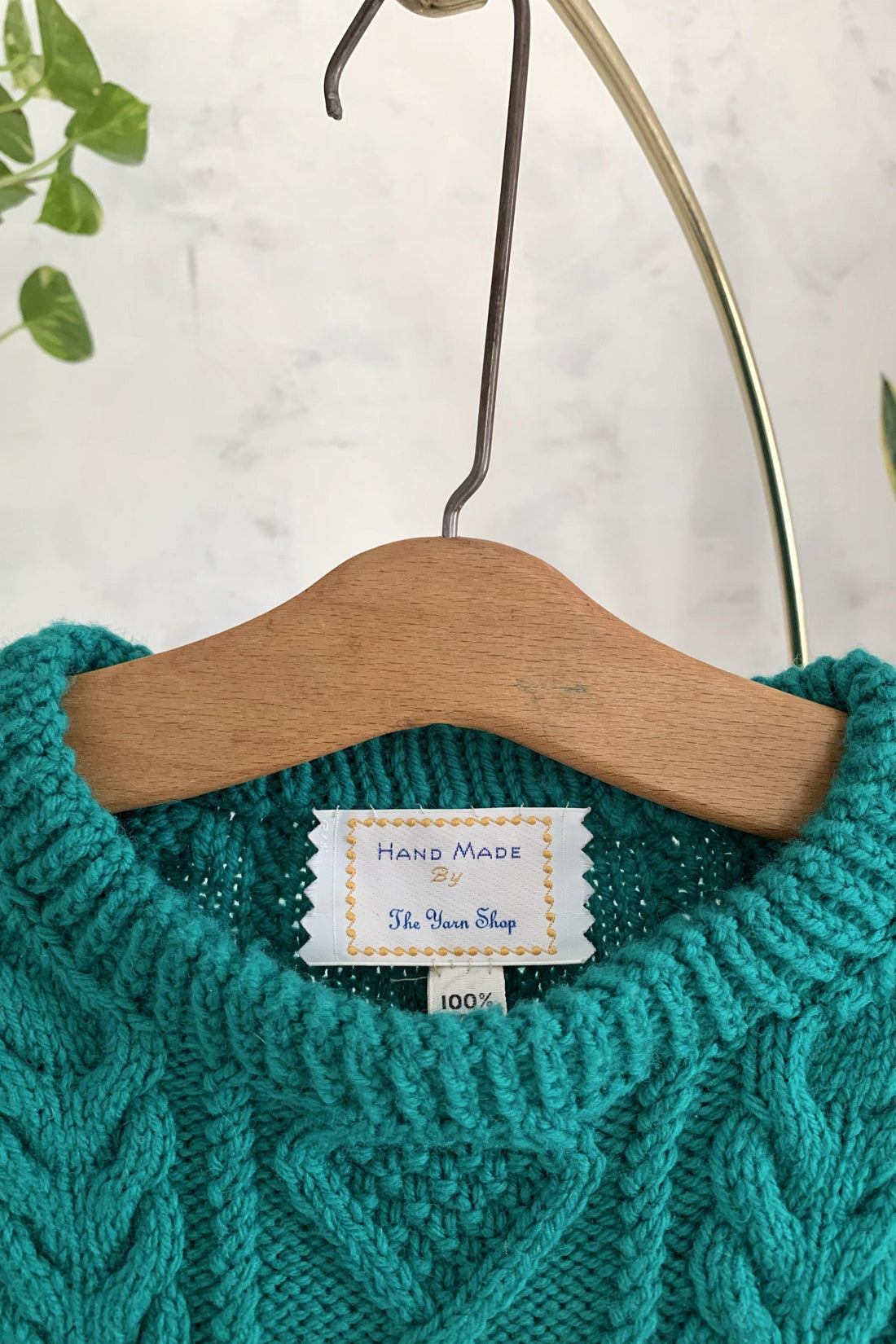 Vintage Handmade Teal Cable Knit Sweater-closiTherapi | vinTage