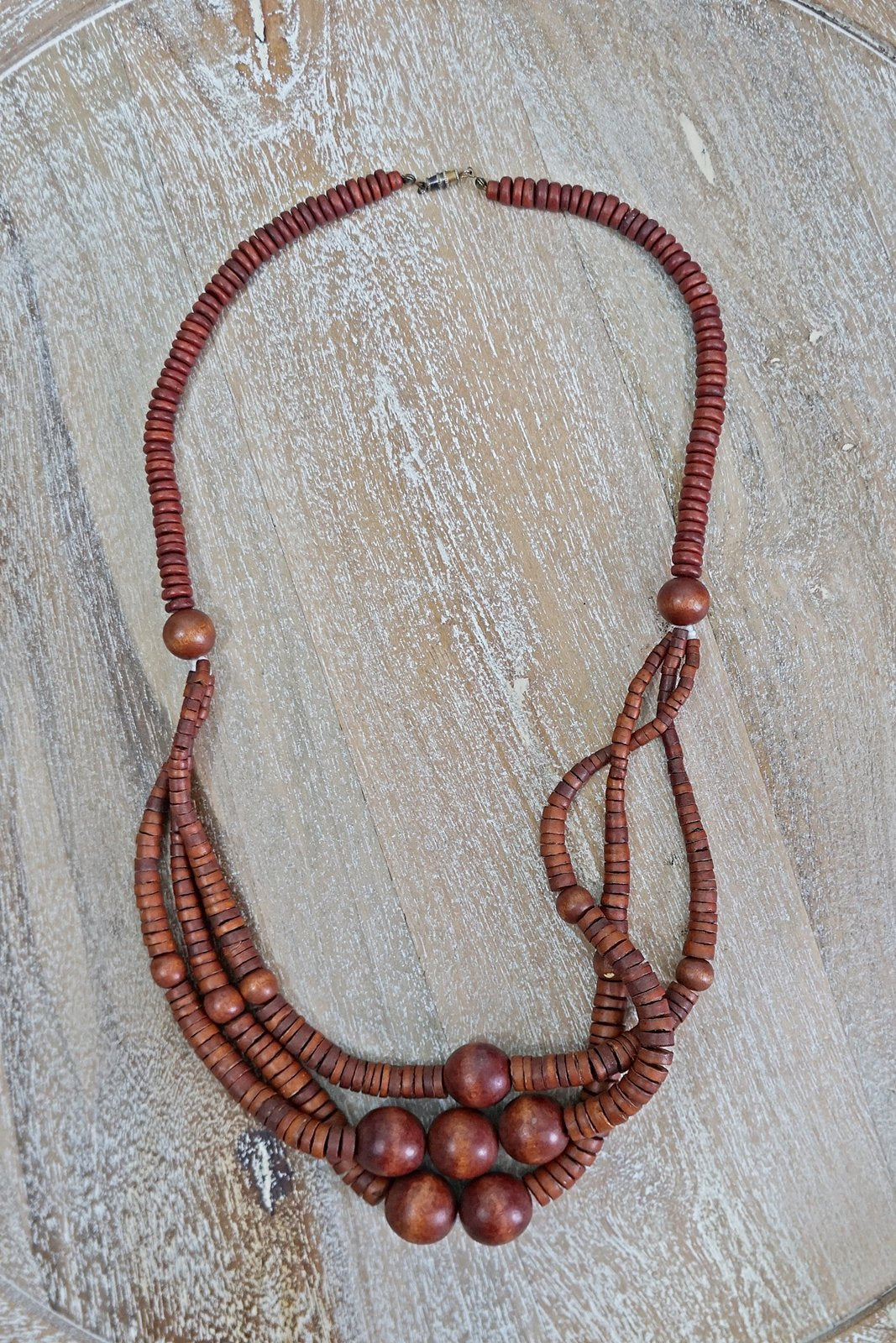 Vintage Handmade Wooden Layer Necklace-closiTherapi | vinTage