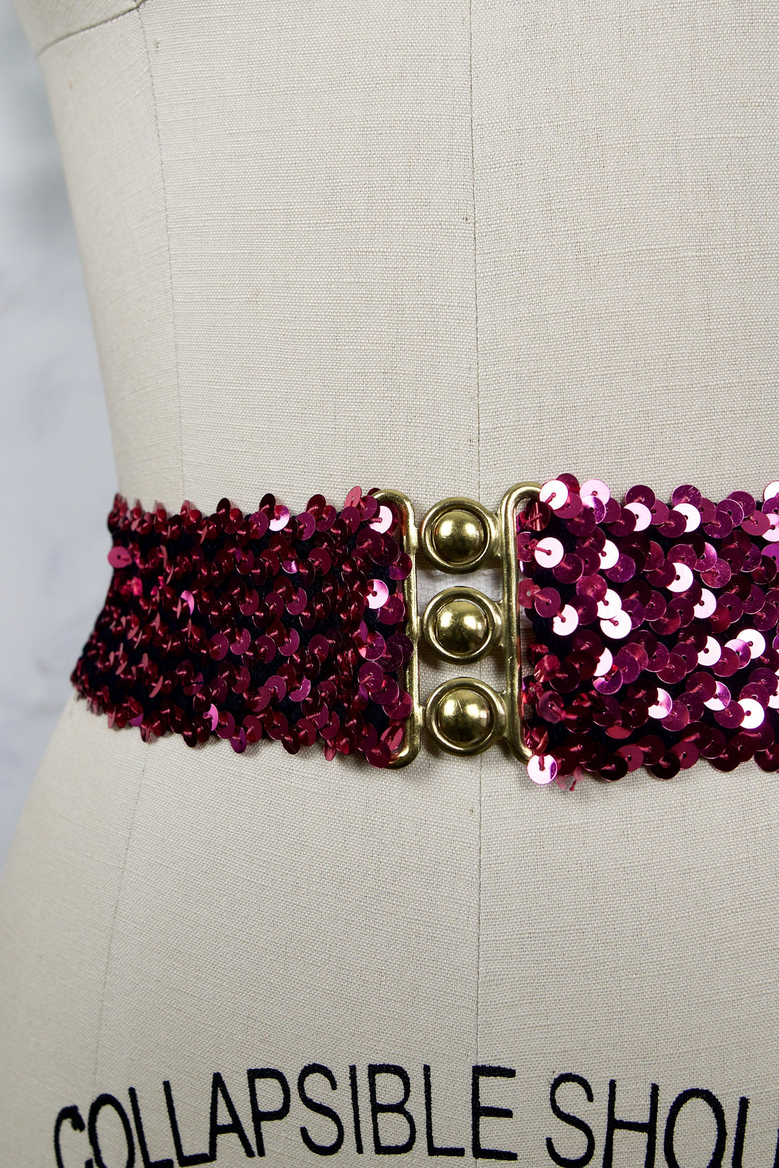 Vintage Hot Pink Sequin Stretch Disco Belt-closiTherapi | vinTage