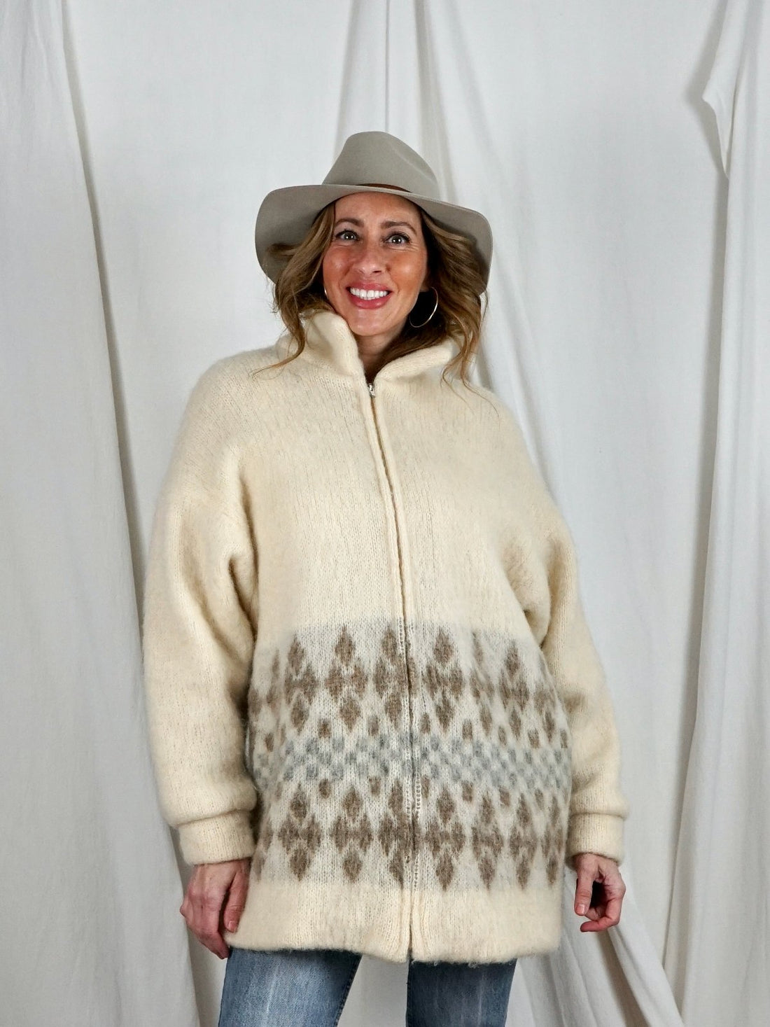 Vintage Icelandic Wool Sweater Coat-closiTherapi | vinTage