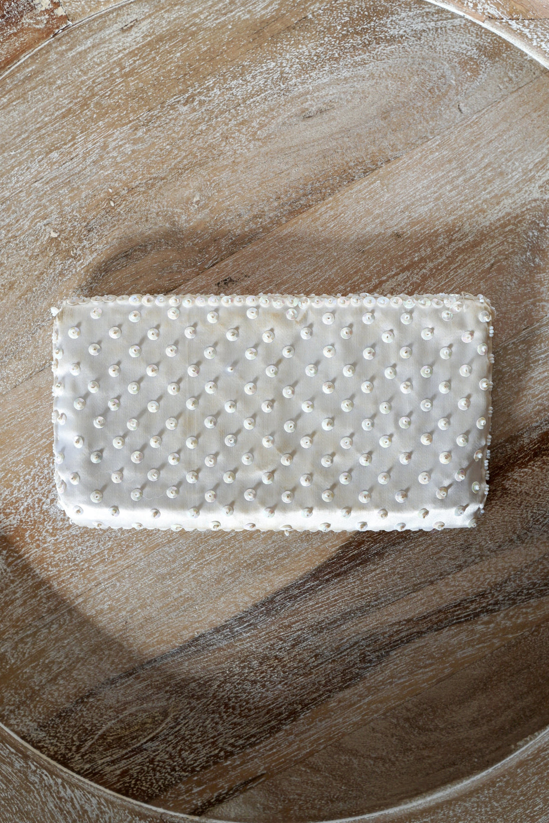 Vintage Ivory Sequin Evening Bag-closiTherapi | vinTage