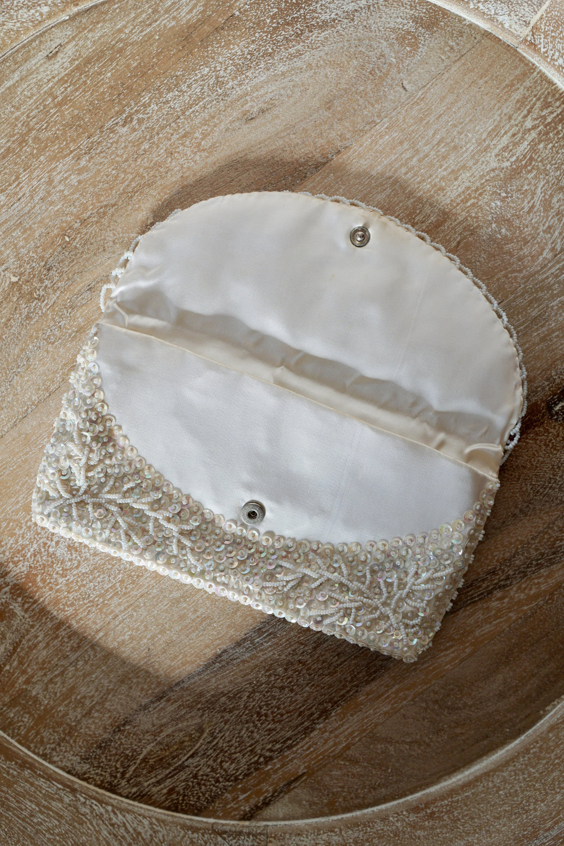 Vintage Ivory Sequin Evening Bag-closiTherapi | vinTage