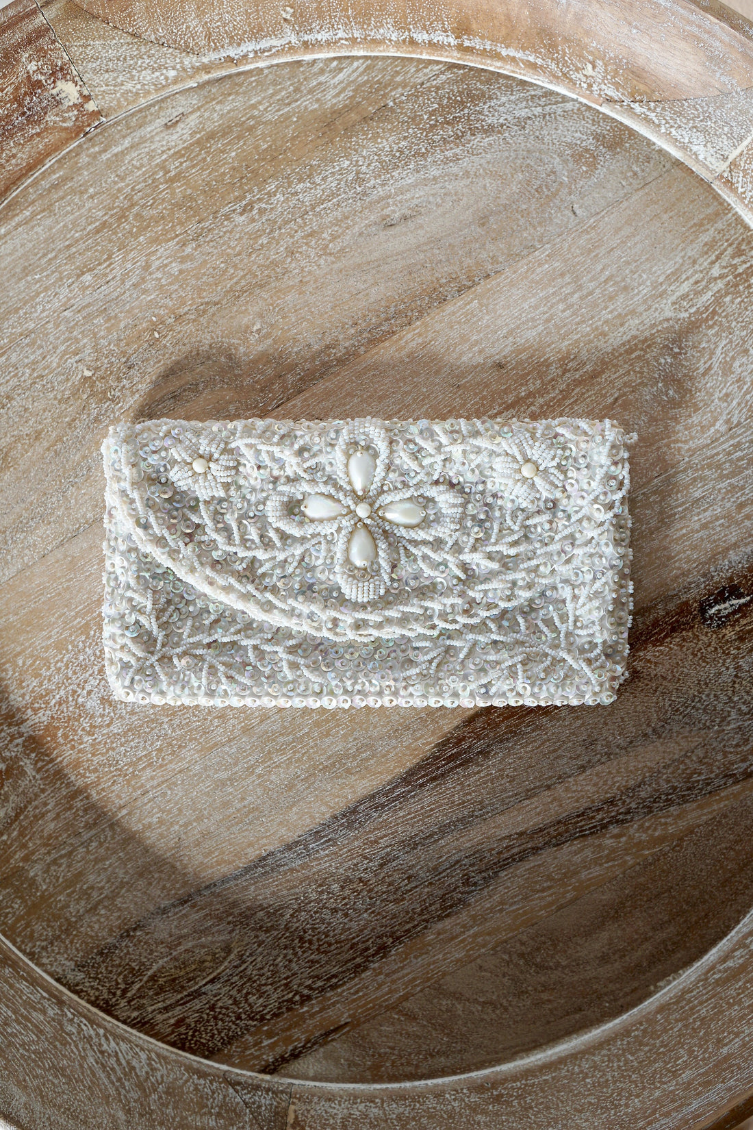 Vintage Ivory Sequin Evening Bag-closiTherapi | vinTage