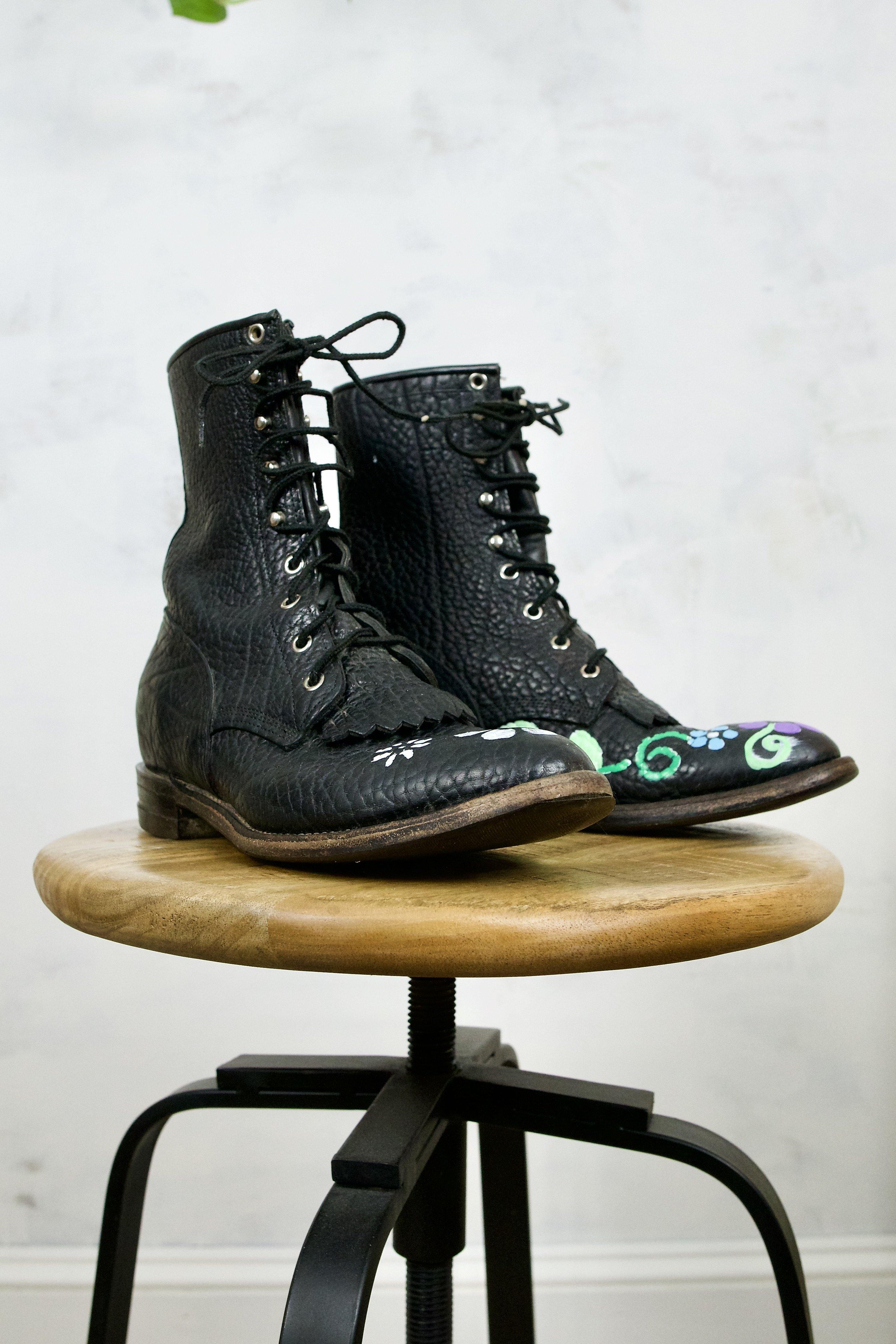 Justin lace up ropers mens discount
