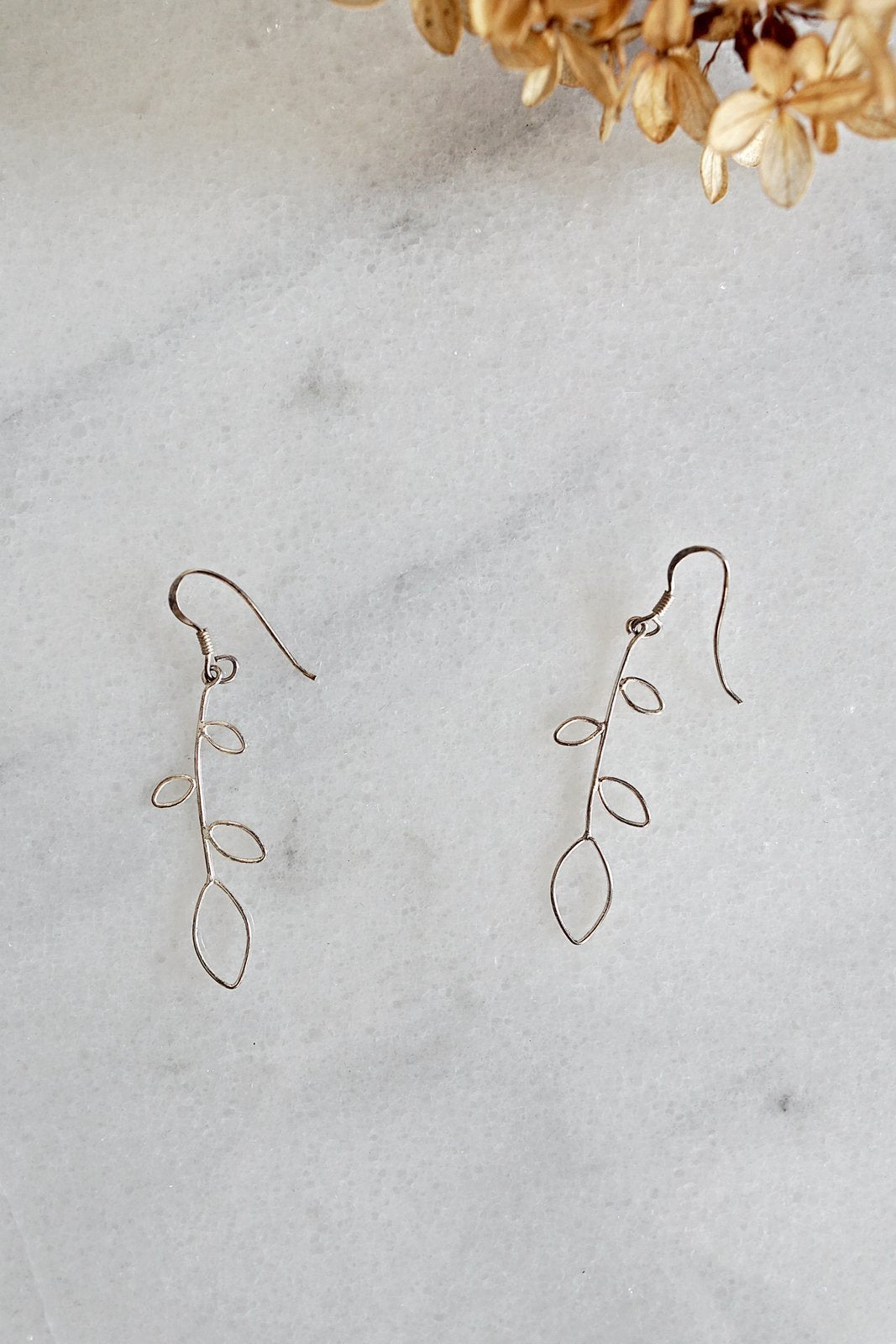Vintage Leaf Branch Sterling Silver Earrings-closiTherapi | vinTage