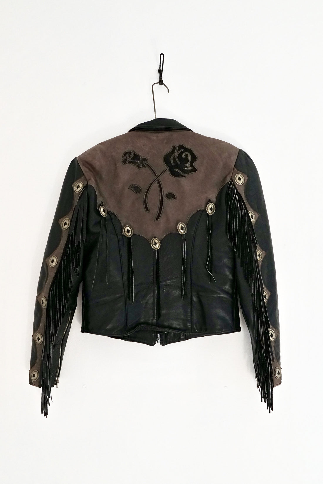 Vintage Leather Fringe Biker Jacket-closiTherapi | vinTage