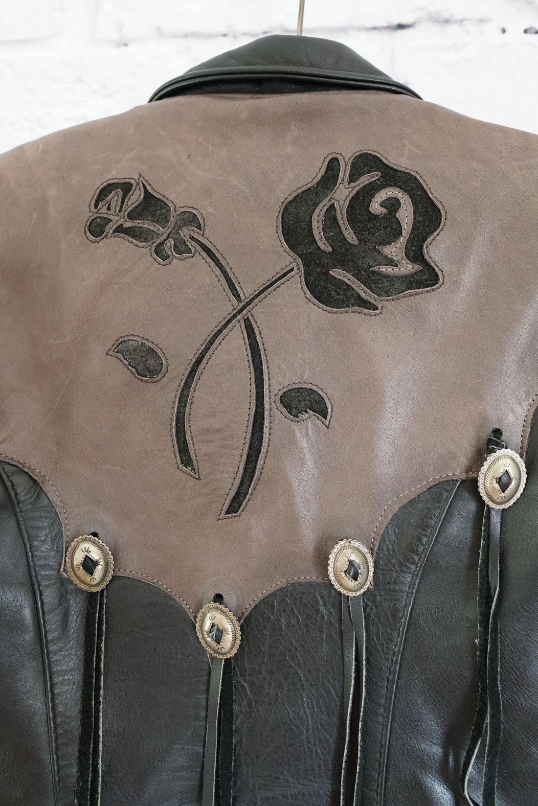 Vintage Leather Fringe Biker Jacket-closiTherapi | vinTage