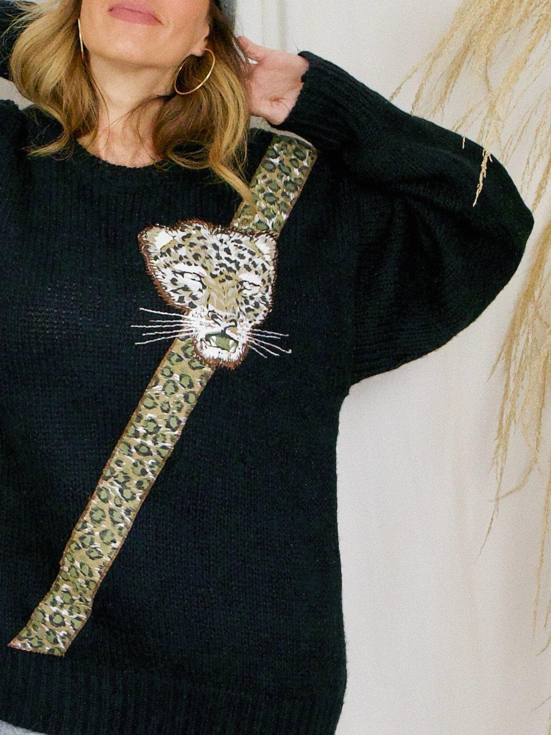 Vintage Leopard Appliqué Sweater-closiTherapi | vinTage