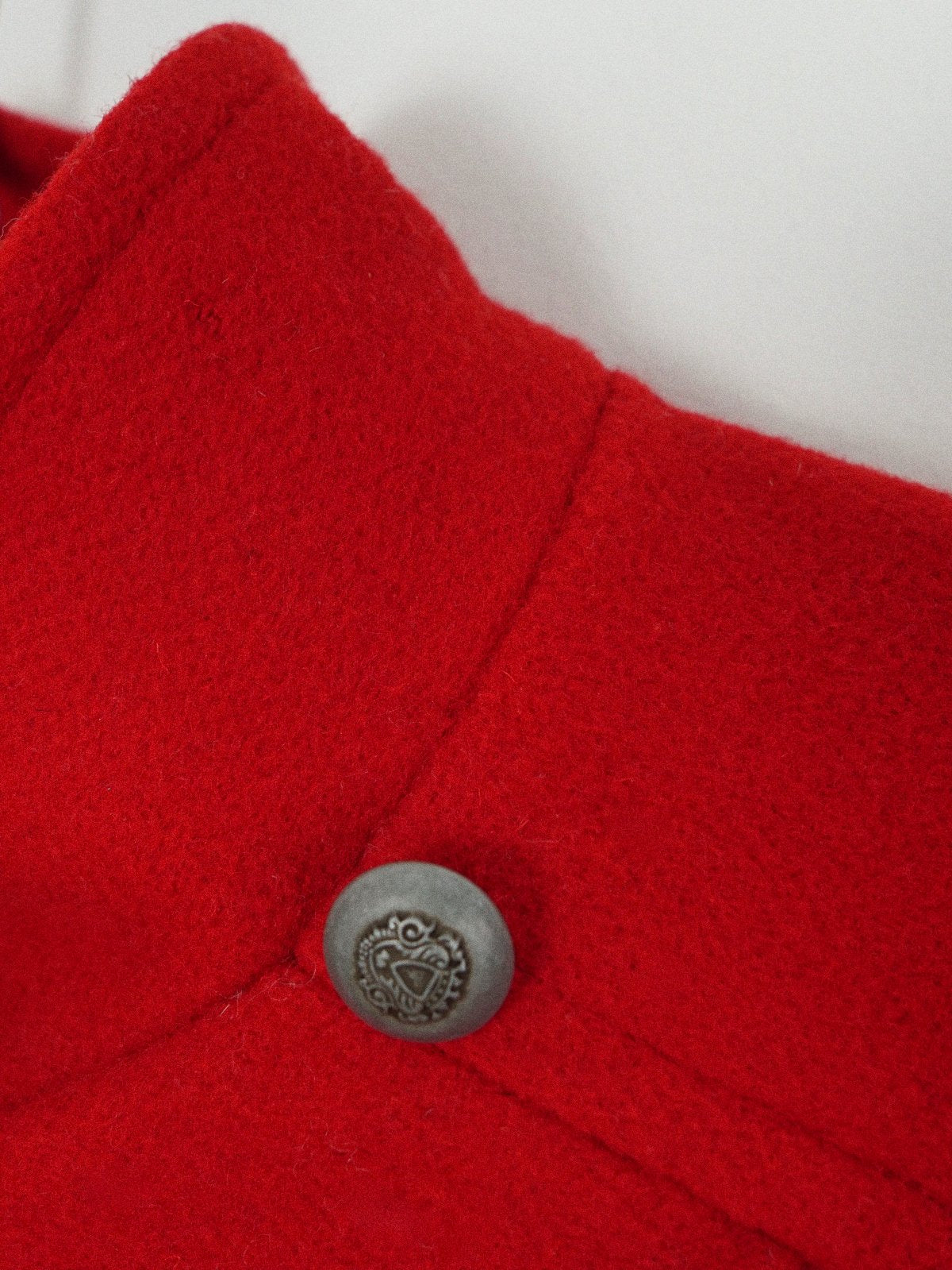 Vintage Lipstick Red Pleated Wool Cape-closiTherapi | vinTage