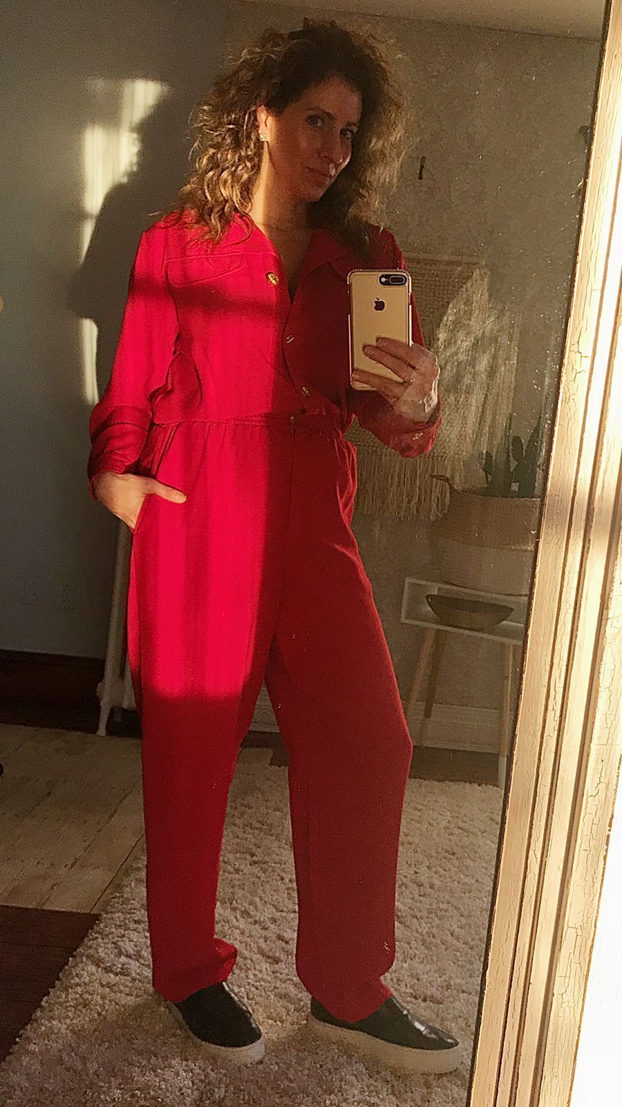 Vintage Lipstick Red Utility Jumpsuit-closiTherapi | vinTage