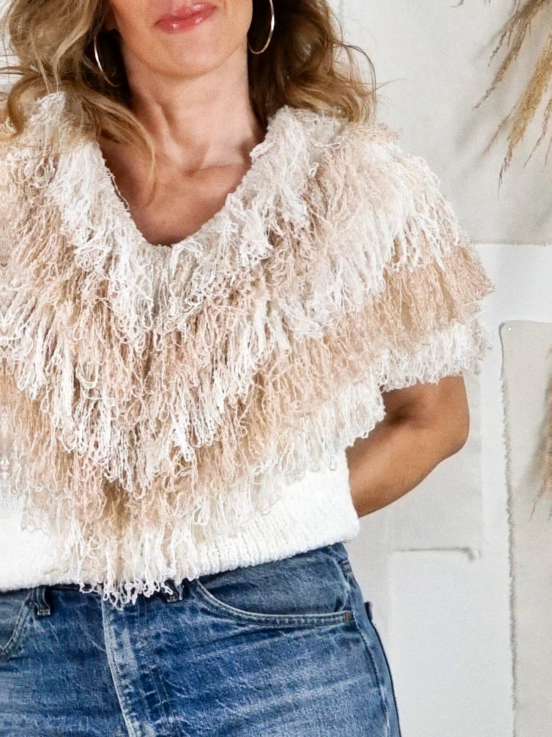 Vintage Looped Shag Vanilla Sweater-closiTherapi | vinTage