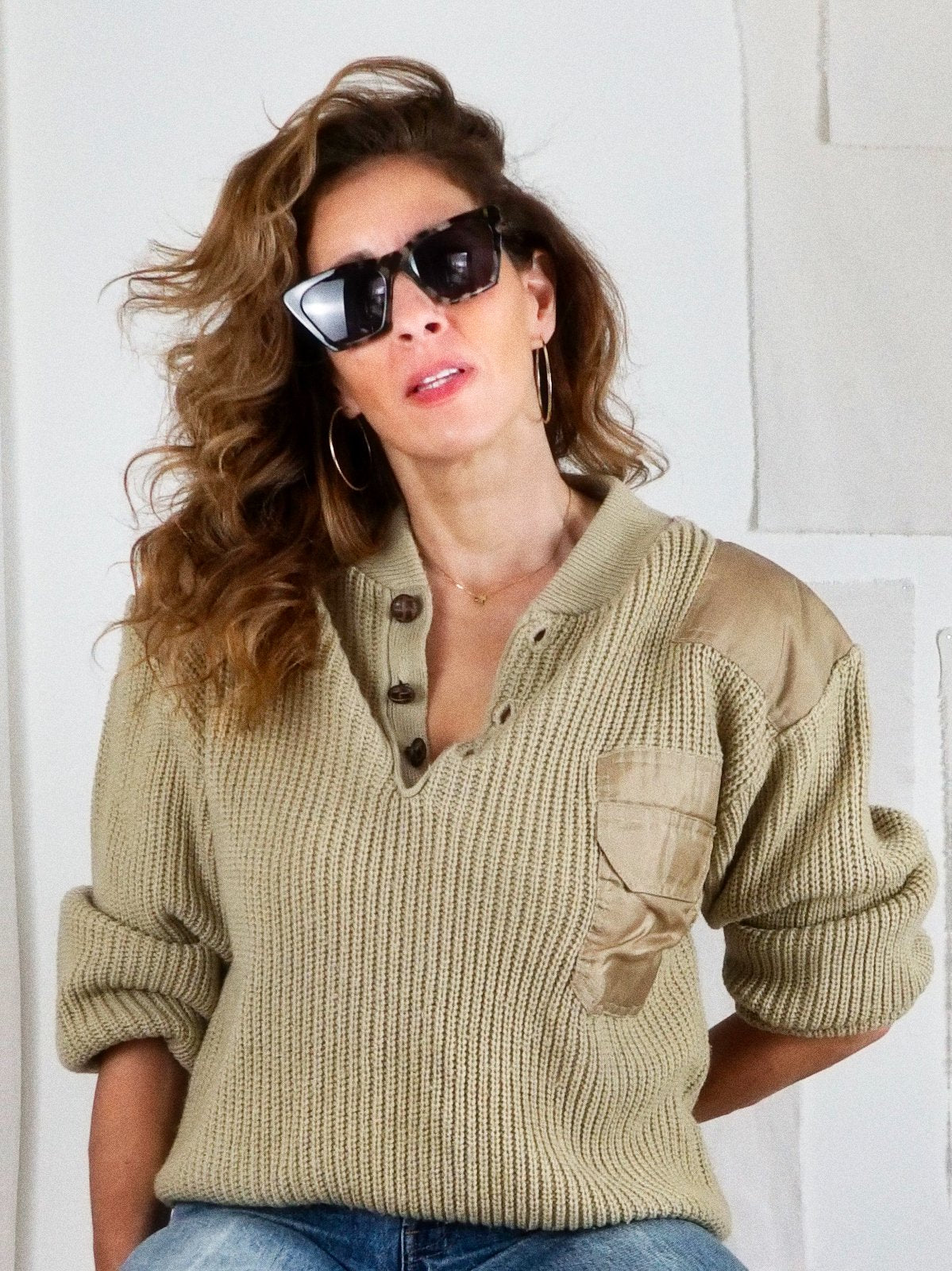 Vintage Military Henley Sweater therapi