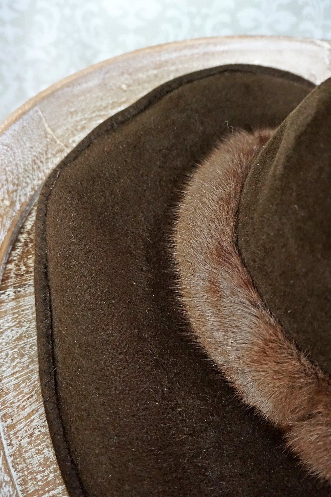 Vintage Mink Trim Handmade Felted Fedora-closiTherapi | vinTage