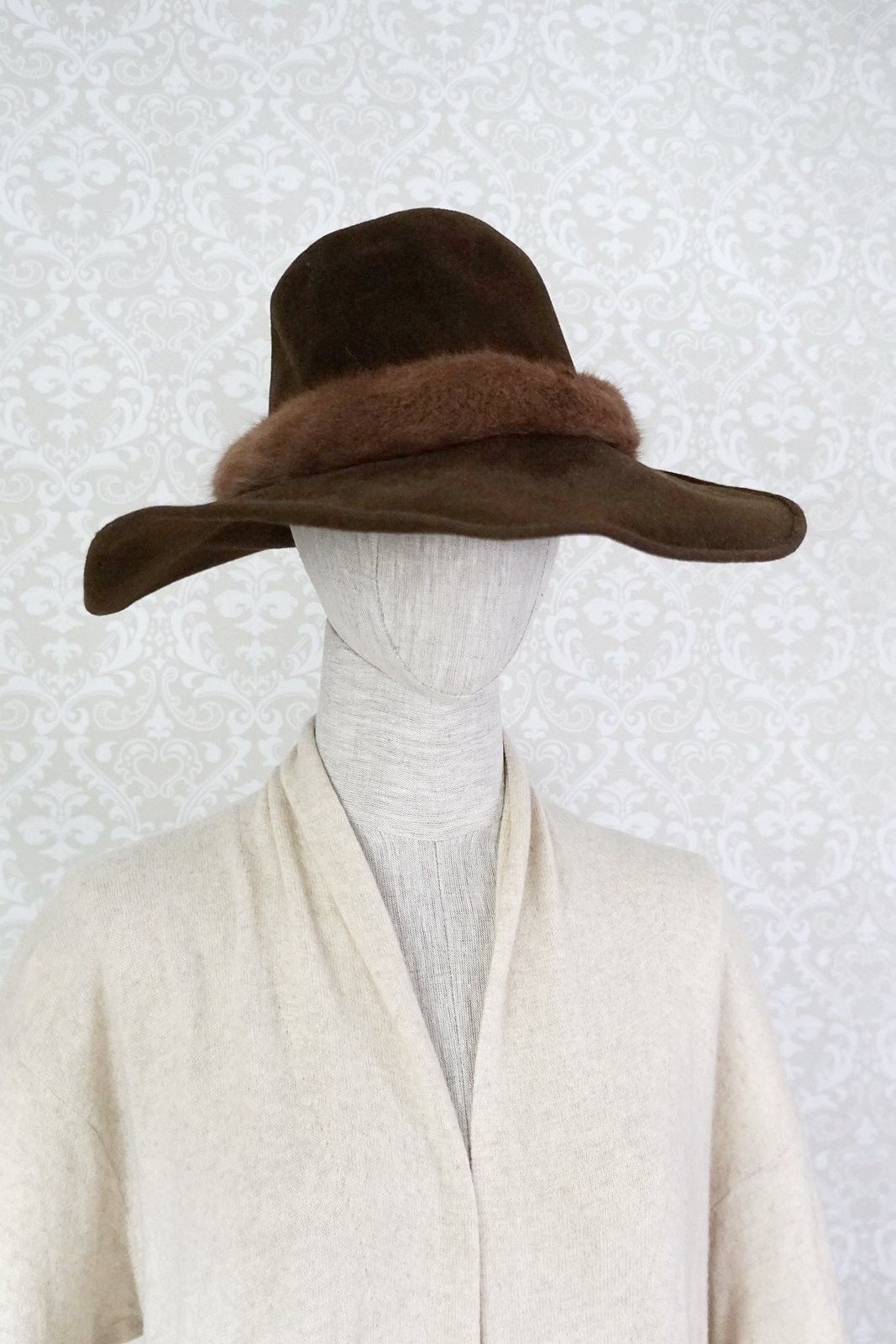 Vintage Mink Trim Handmade Felted Fedora-closiTherapi | vinTage