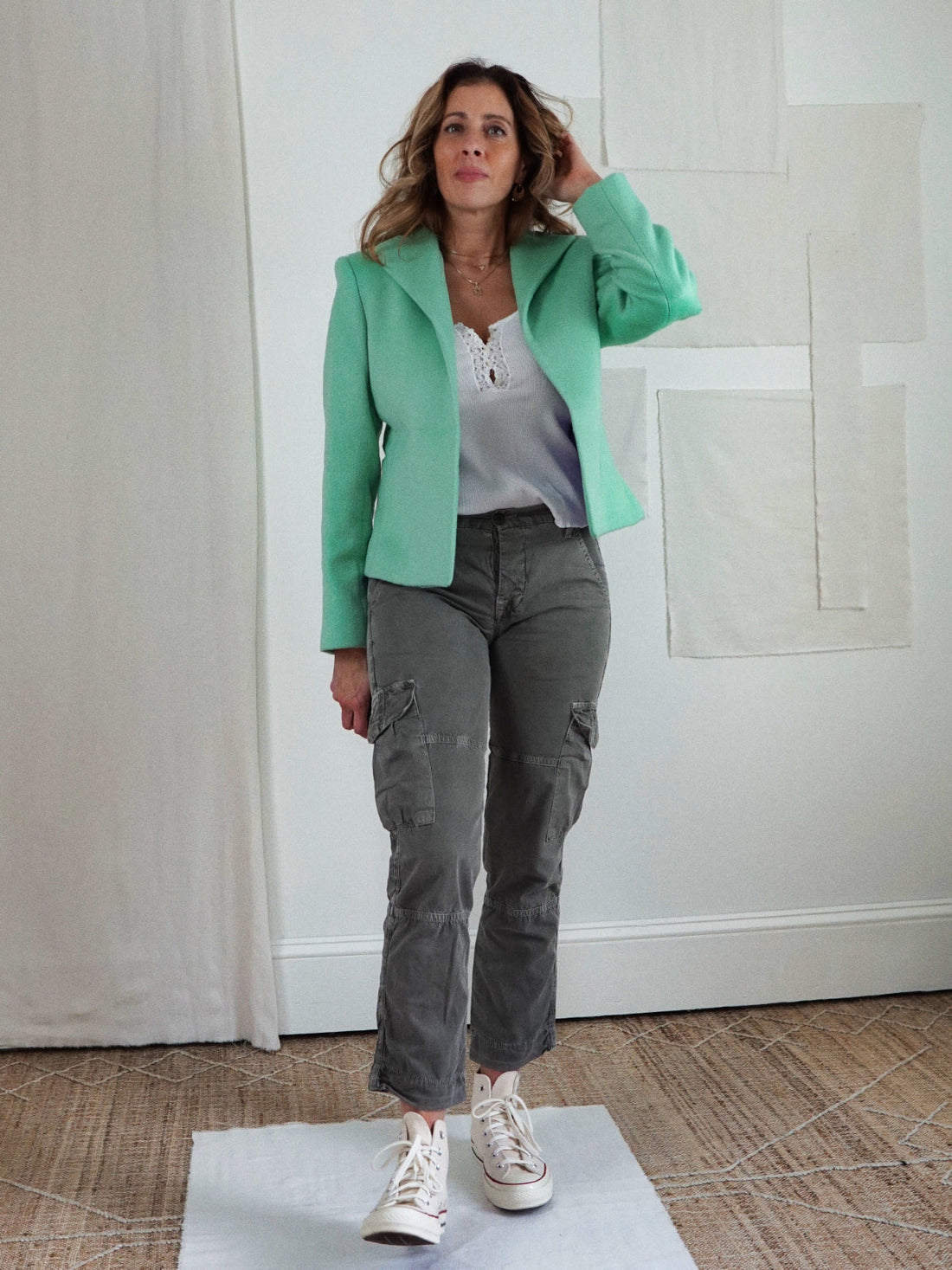 Vintage Mint Green Cropped Jacket-closiTherapi | vinTage