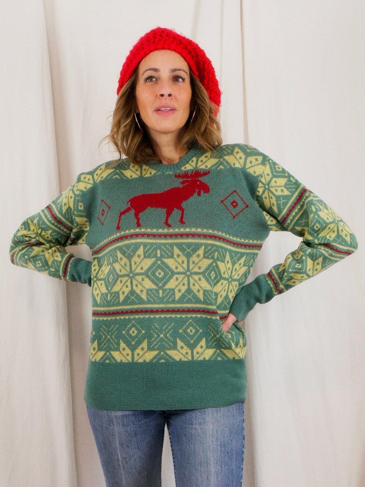 Vintage Moose Snowflake Ski Sweater-closiTherapi | vinTage