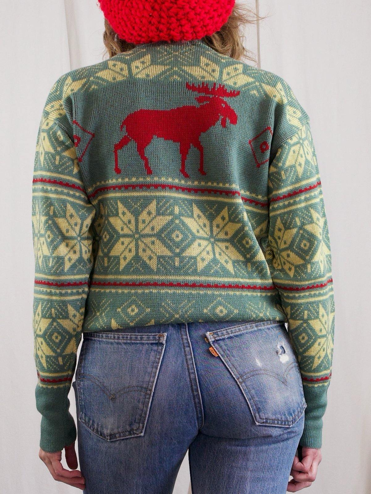 Vintage Moose Snowflake Ski Sweater-closiTherapi | vinTage