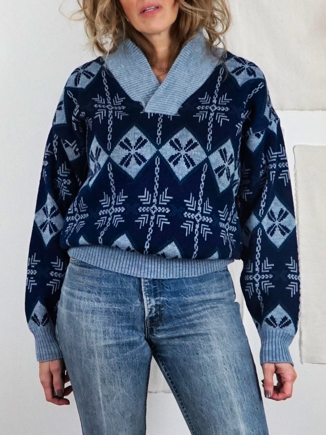 Vintage Nordic Snowflake Sweater-closiTherapi | vinTage
