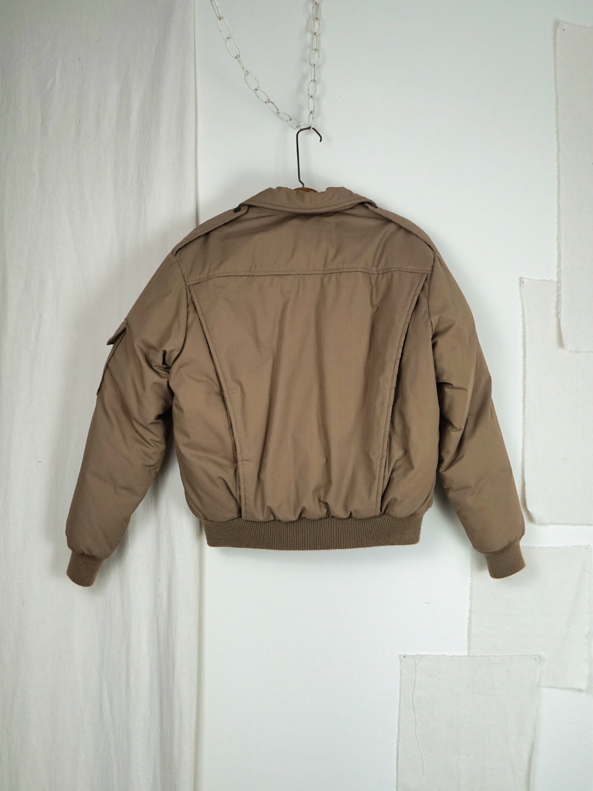 Vintage Nutmeg Down Feather Bomber Jacket therapi