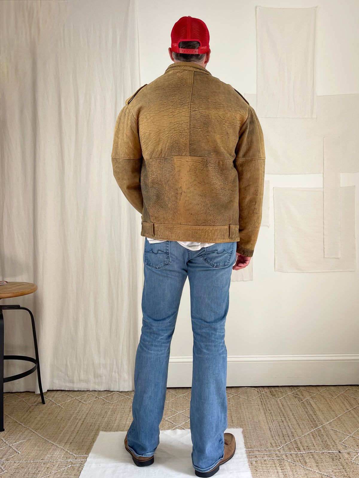 Vintage Nutmeg Leather Bomber Jacket-closiTherapi | vinTage