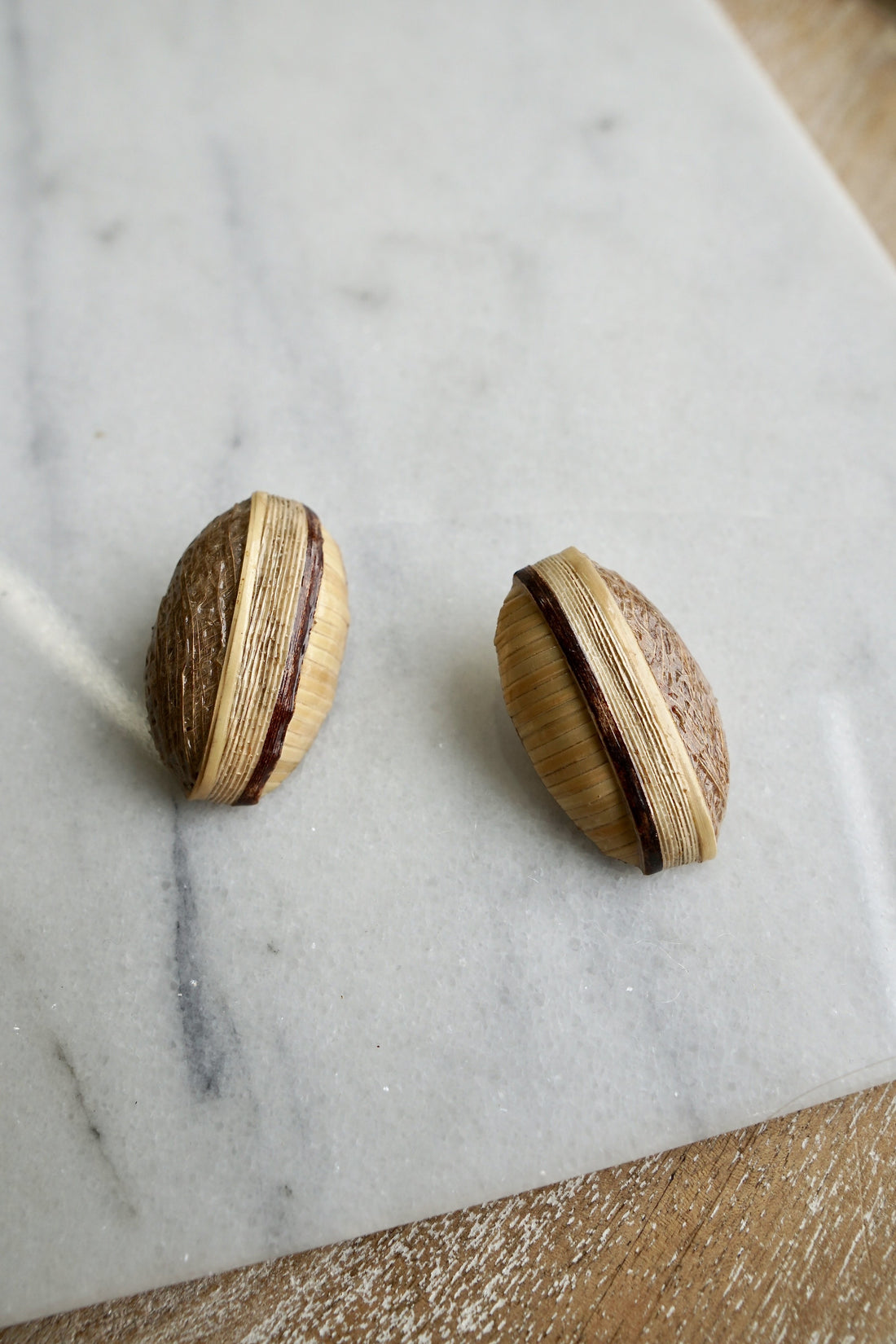 Vintage Oblong Raffia Earrings-closiTherapi | vinTage