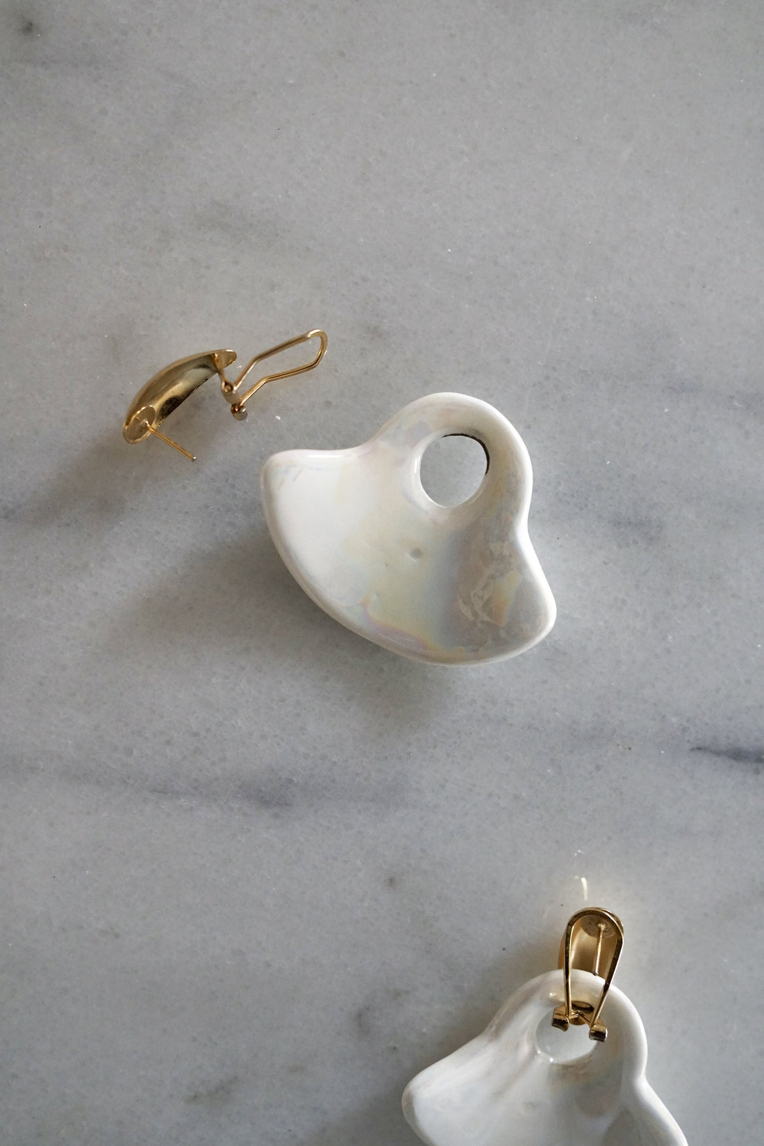 Vintage Opalescent Ceramic Earrings-closiTherapi | vinTage