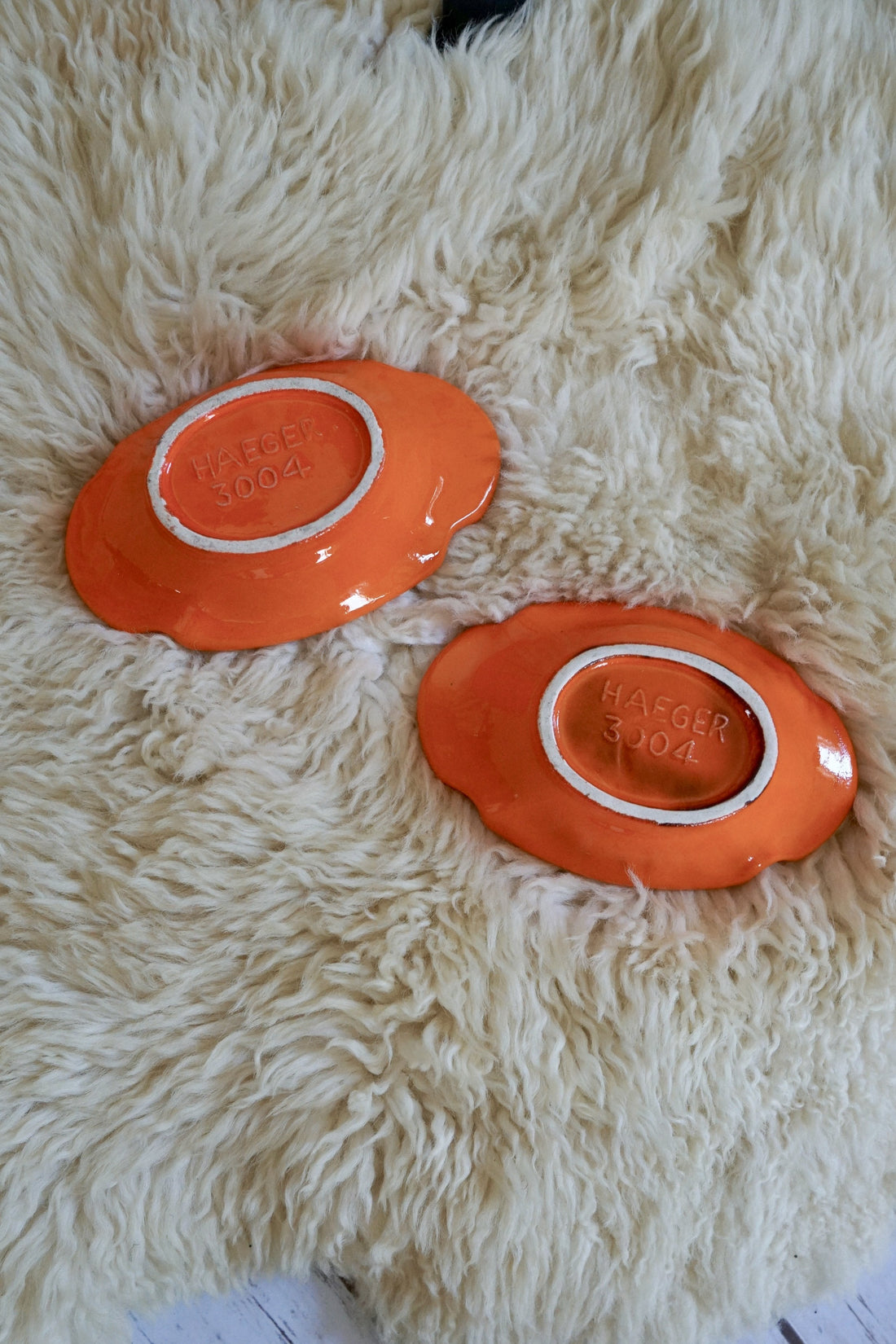 Vintage Orange Ceramic Candle Holder Set-closiTherapi | vinTage