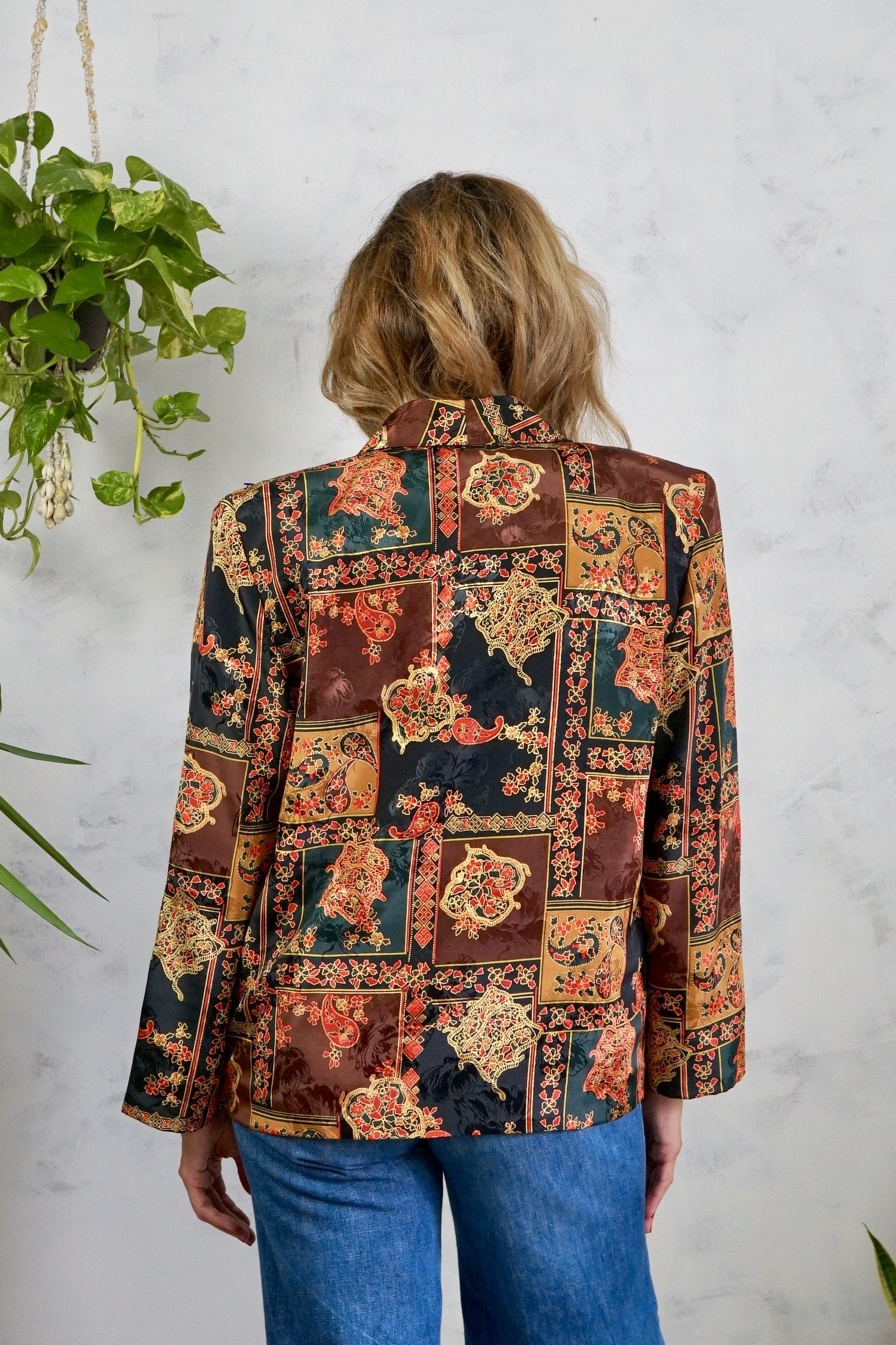 Vintage Paisley Satin Blazer – therapi