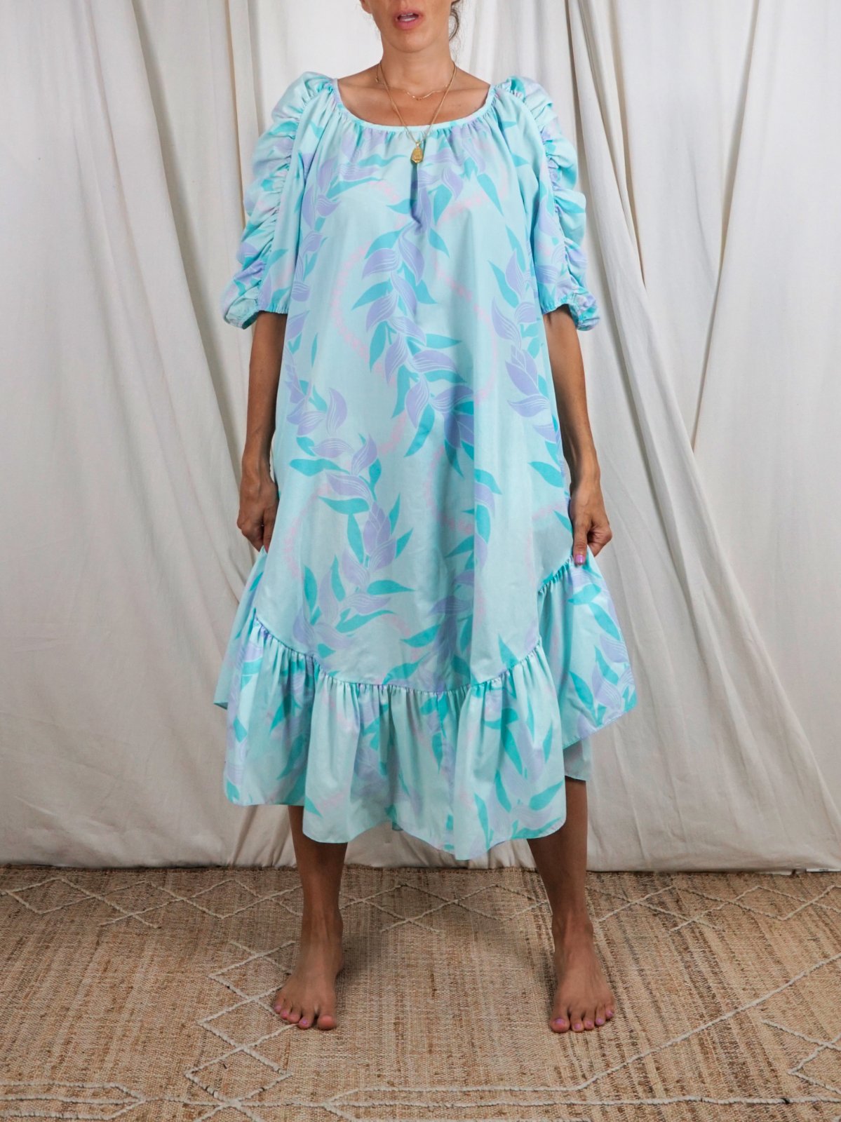 Vintage Pastel Hawaiian Mumu Dress-closiTherapi | vinTage