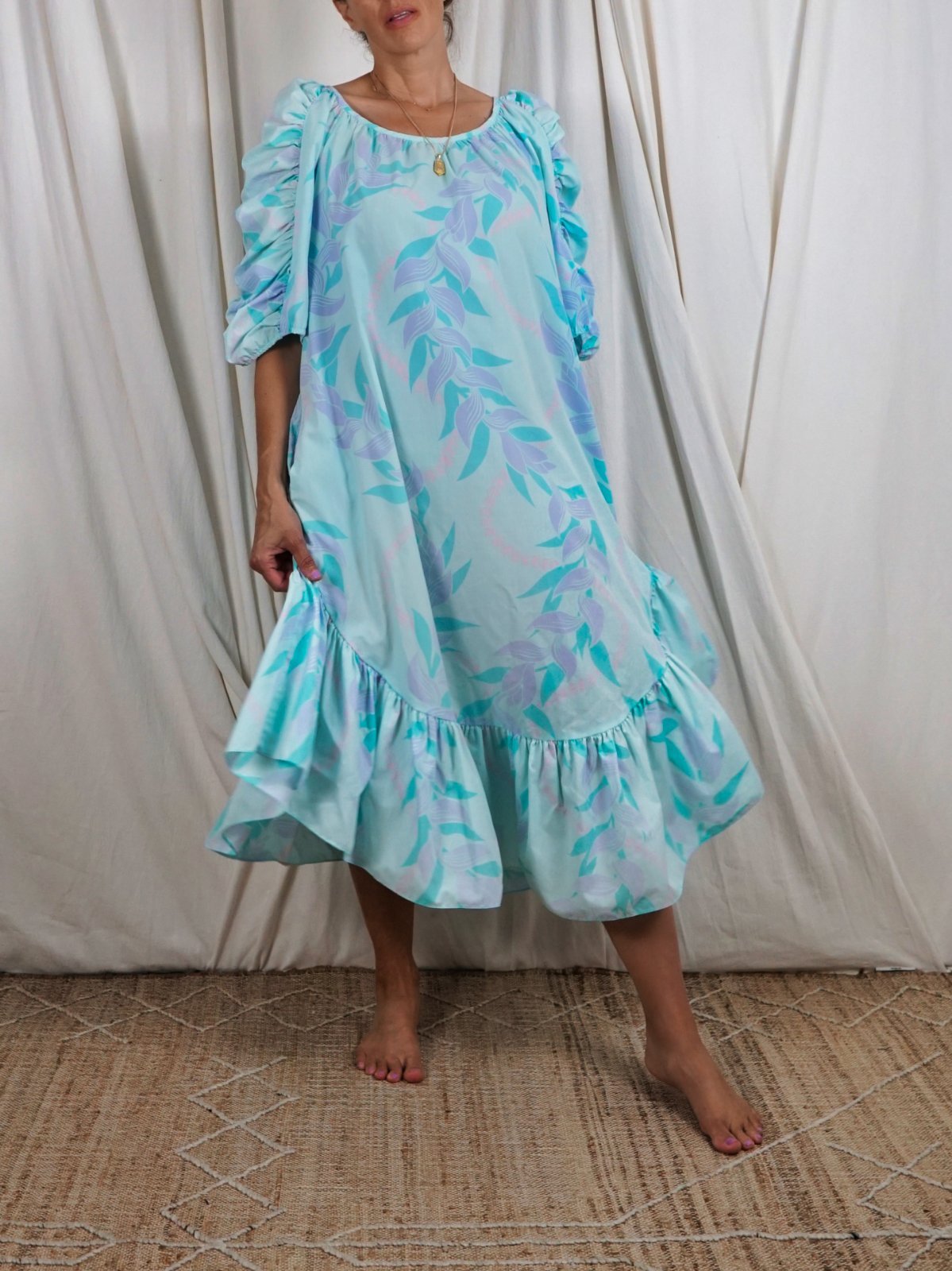 Vintage Pastel Hawaiian Mumu Dress-closiTherapi | vinTage