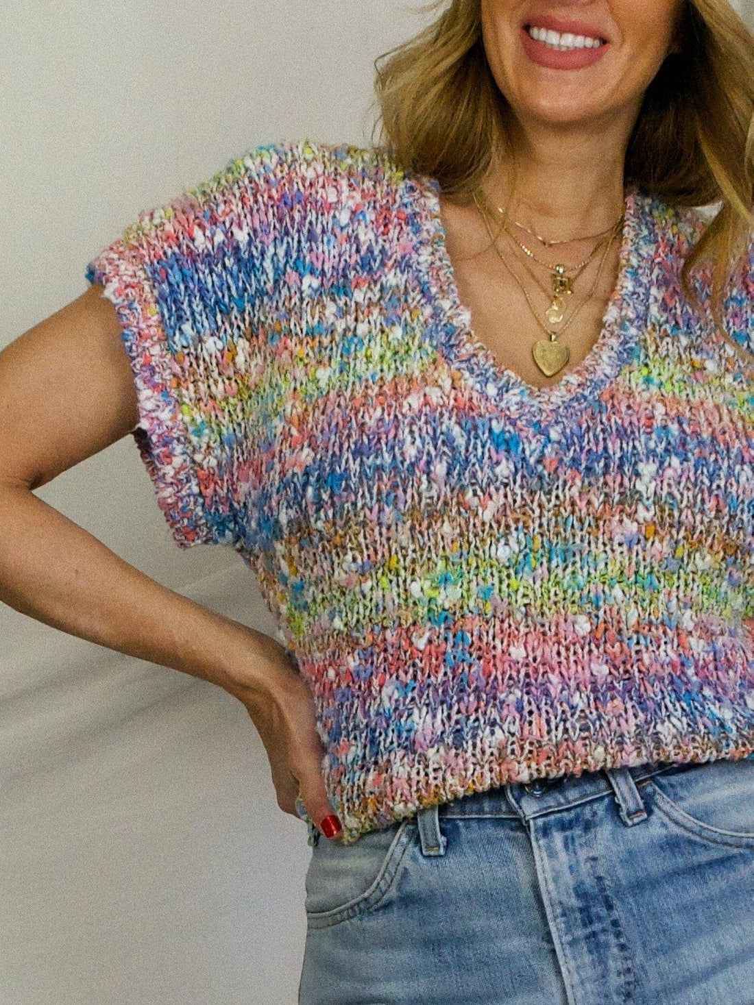 Vintage Pastel Rainbow Sweater-closiTherapi | vinTage