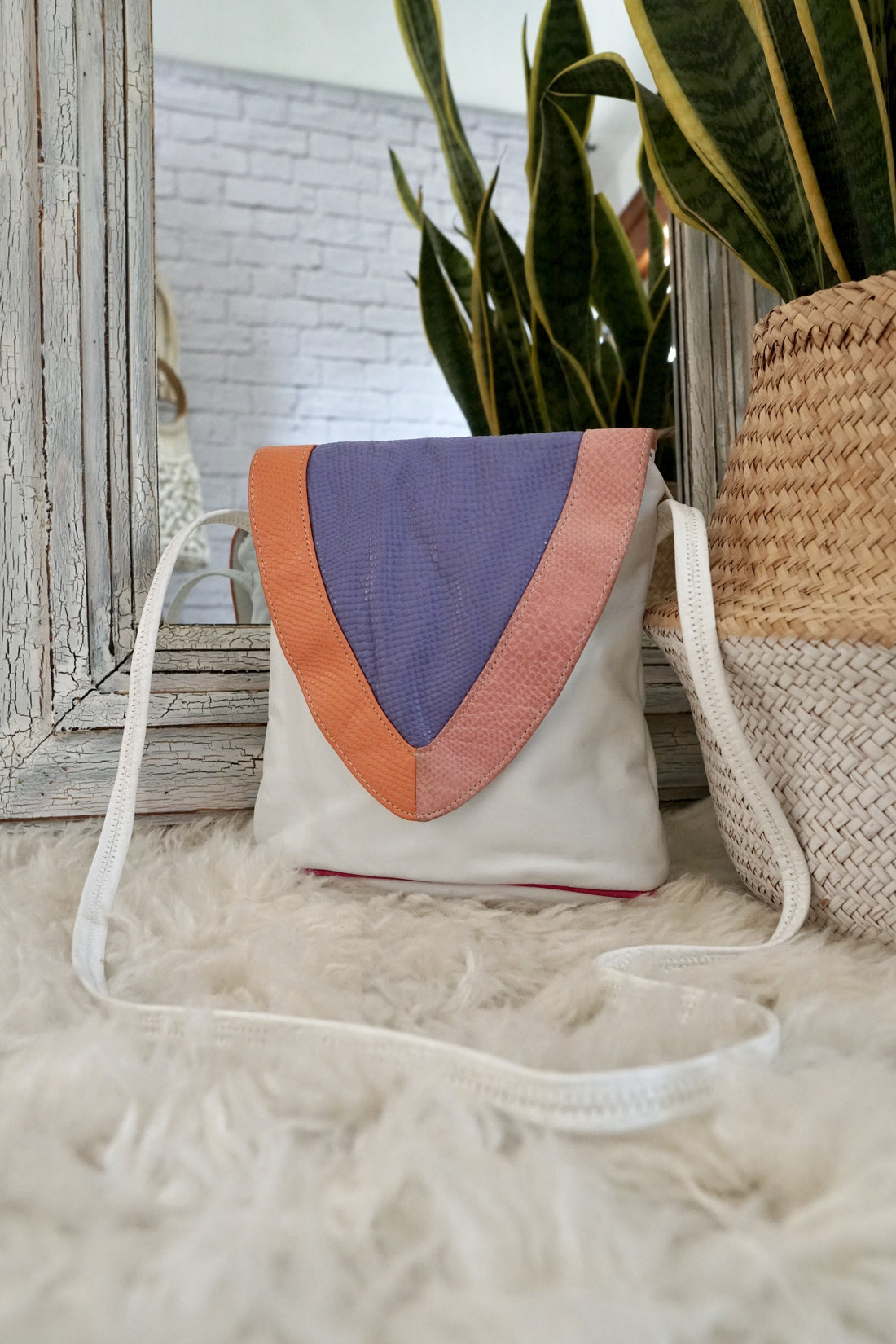 Vintage Pastel Snakeskin Leather Bag-closiTherapi | vinTage