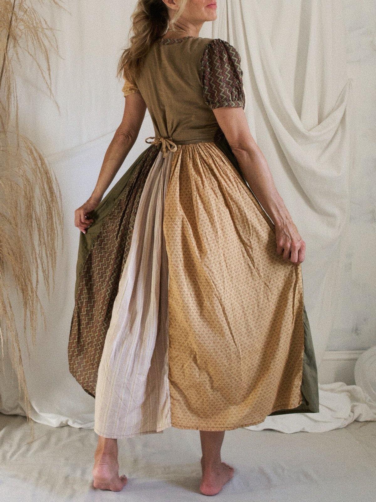 peasant dress with corset Medieval Renaissance Cottagecore Corset Overbust Corset Bodice Peasant Lace up Floral Fancy Dress Women's Fantasy Halloween Carnival Renaissance Fair LARP Adults' Corset Spring & Summer 2026