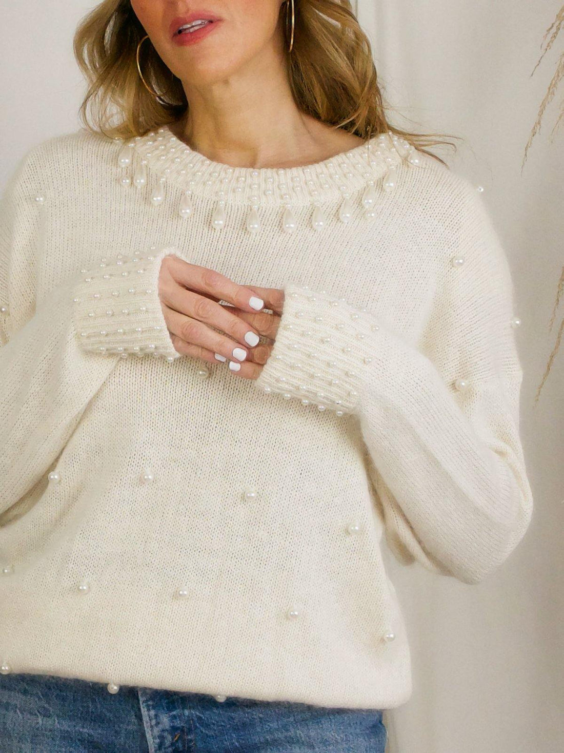 Vintage Pearl Teardrop Sweater-closiTherapi | vinTage