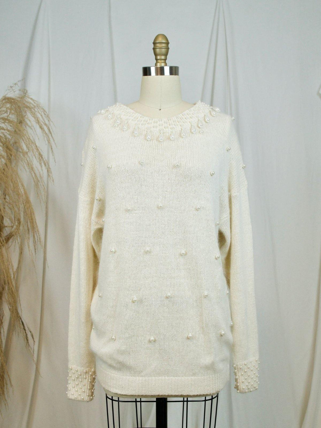 Vintage Pearl Teardrop Sweater-closiTherapi | vinTage