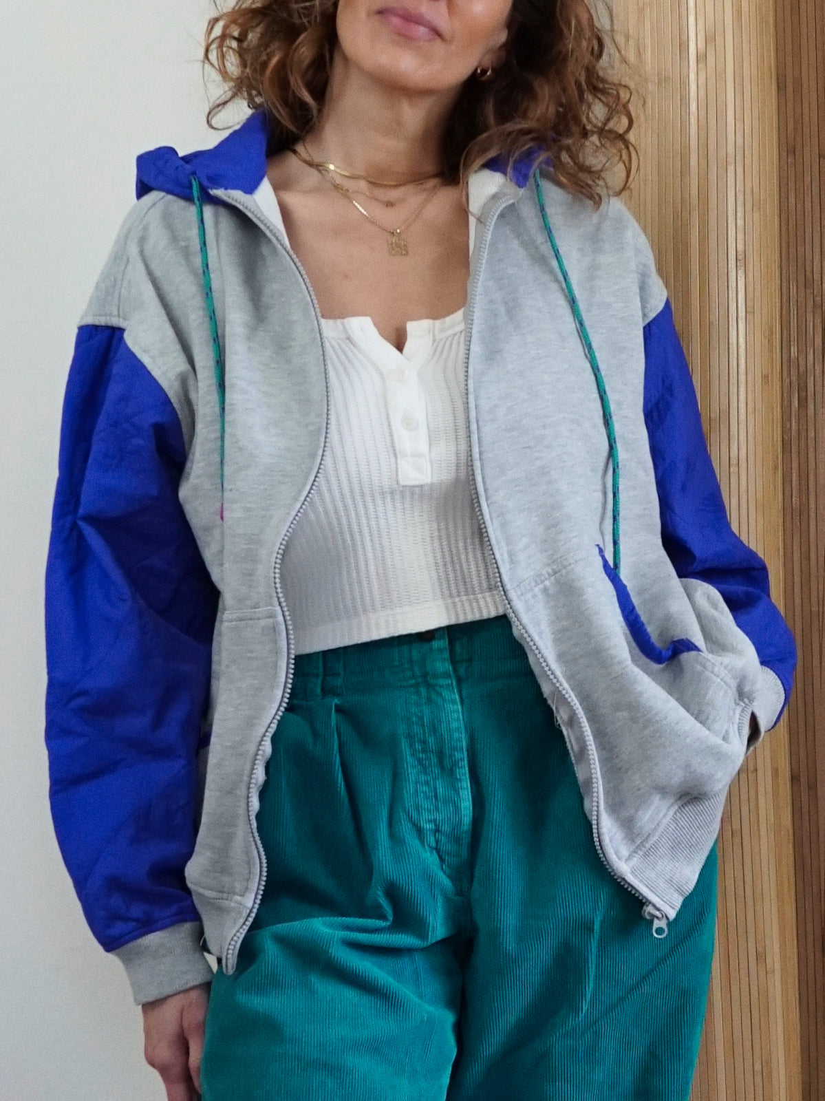 Periwinkle zip up hoodie deals