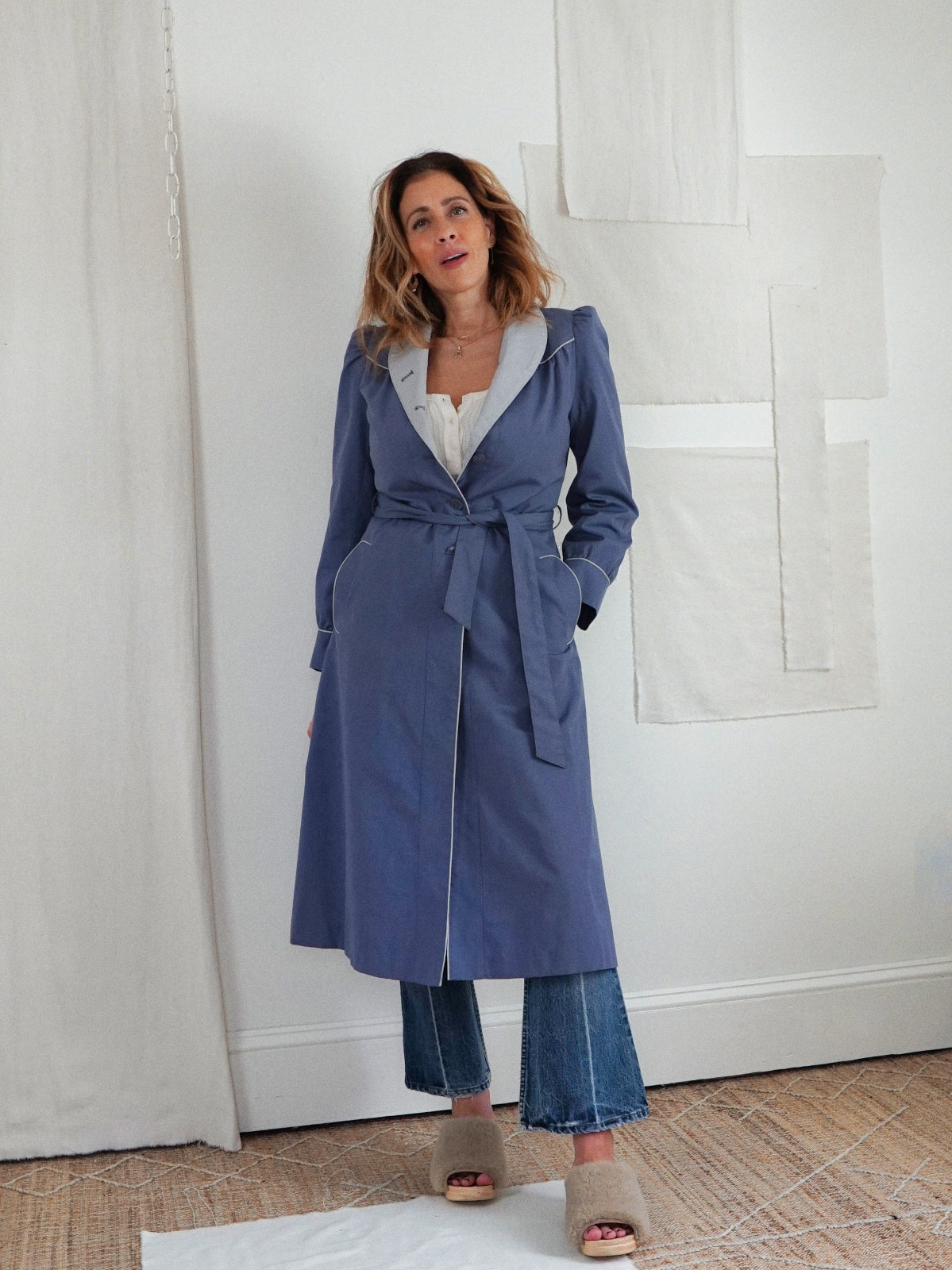 Periwinkle blue coat clearance