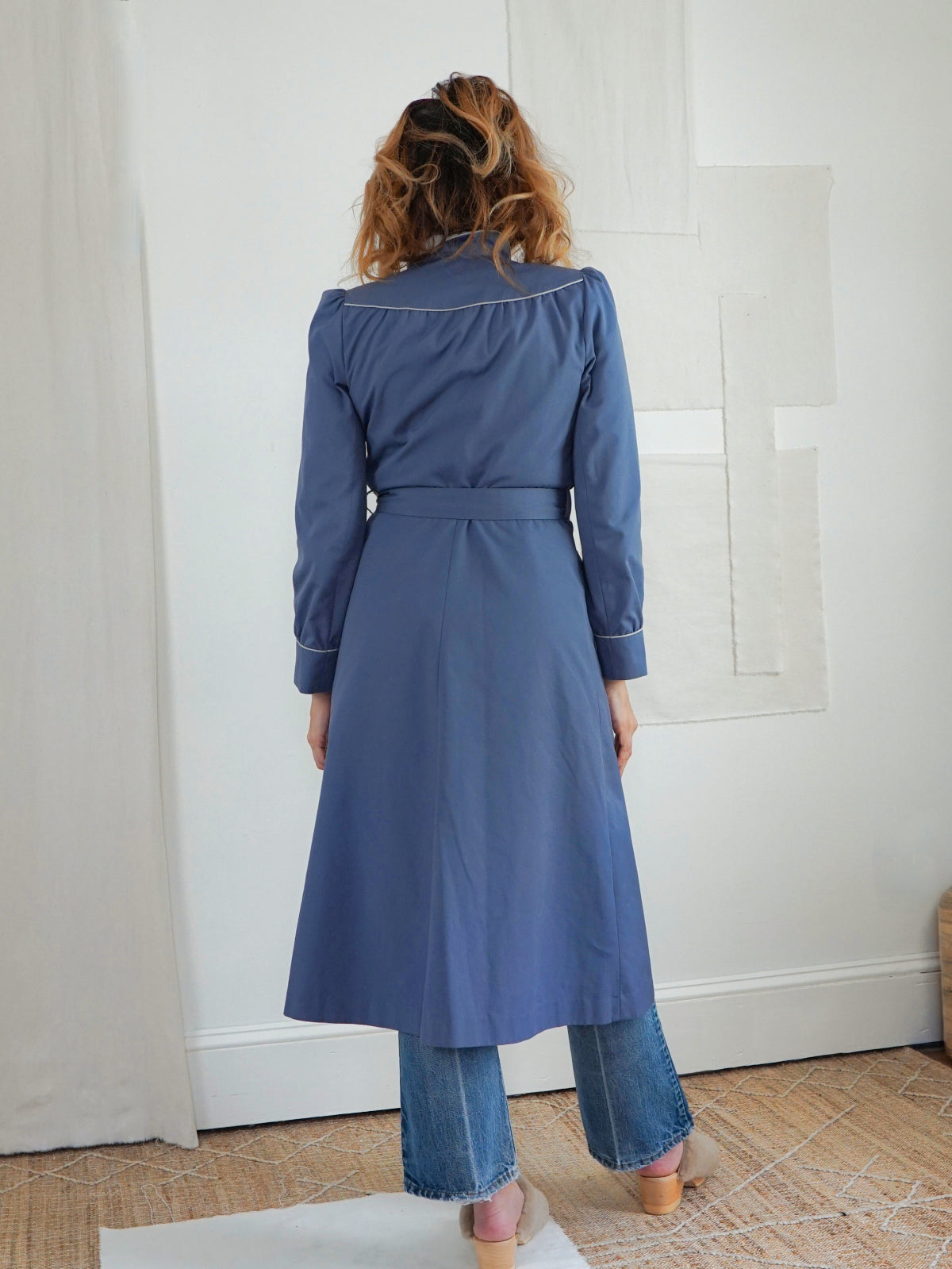 Vintage Periwinkle Trench Coat-closiTherapi | vinTage