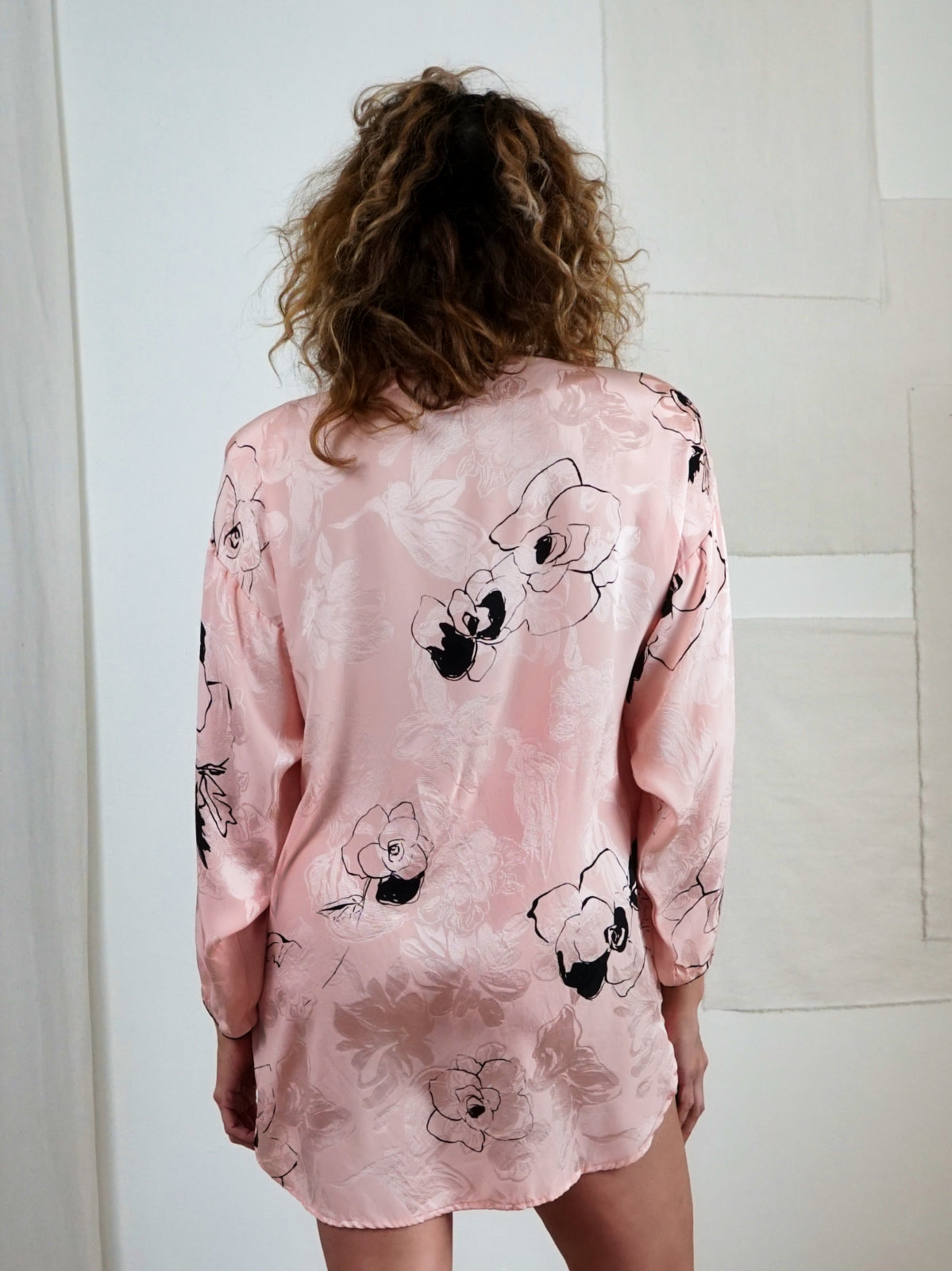 Vintage Pink Floral Sketch Blouse-closiTherapi | vinTage