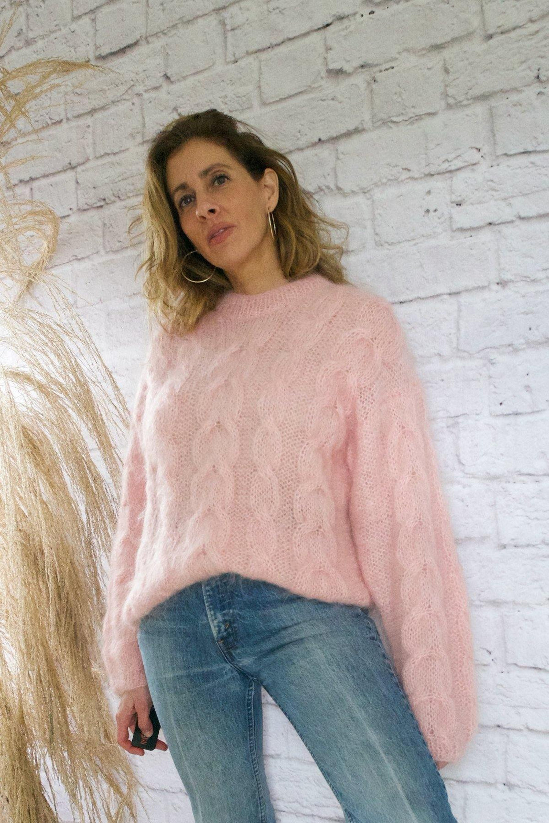 Vintage Pink Fluffy Mohair Sweater-closiTherapi | vinTage