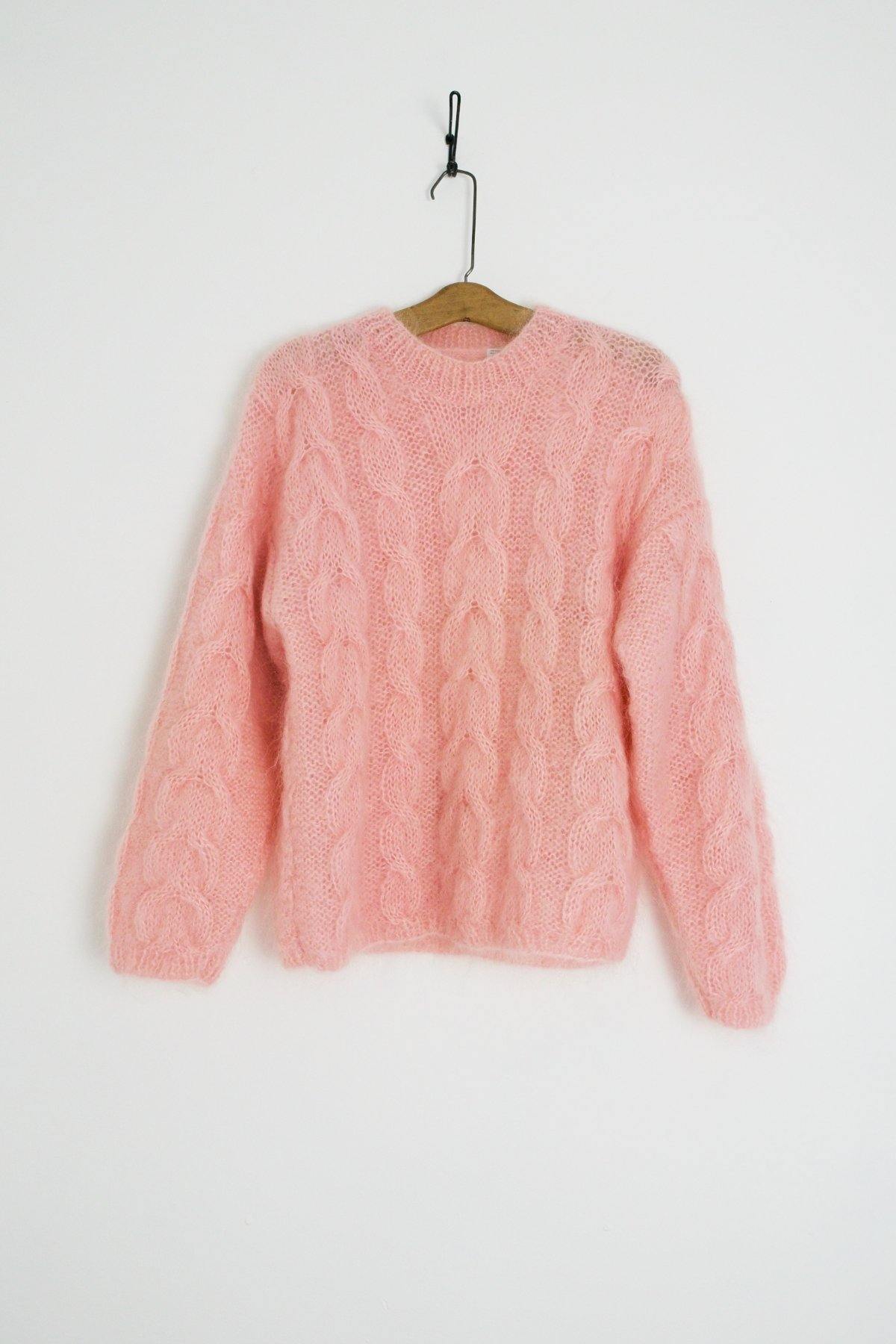 Vintage Pink Fluffy Mohair Sweater-closiTherapi | vinTage