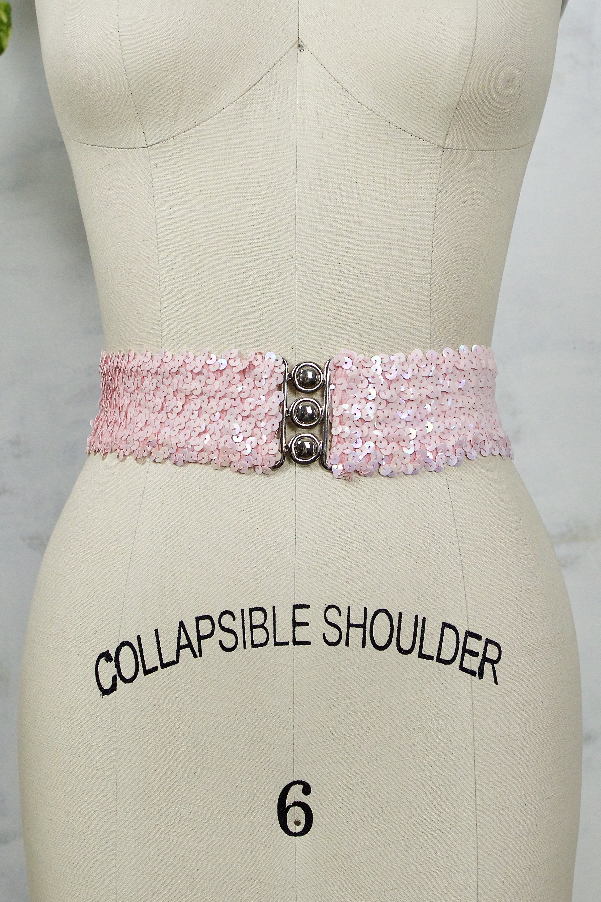 Vintage Pink Sequin Stretch Disco Belt – therapi