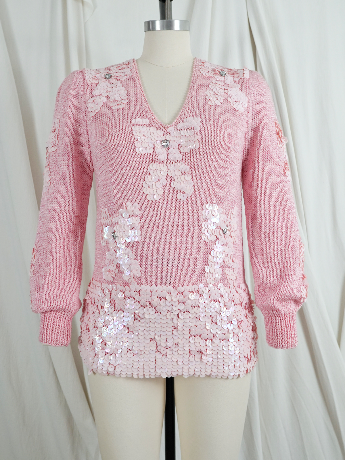 Vintage Pink Sweetheart Bow Sweater-closiTherapi | vinTage