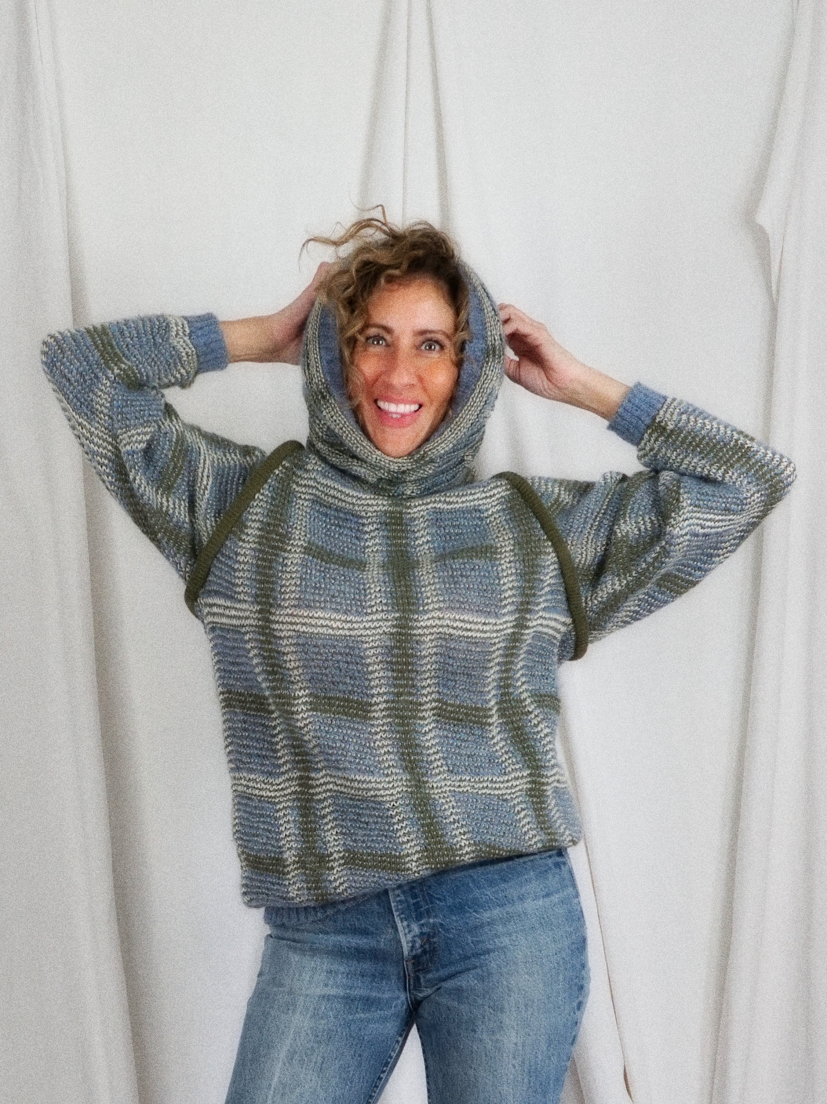 Vintage Plaid Cowl Neck Tunic Sweater – therapi